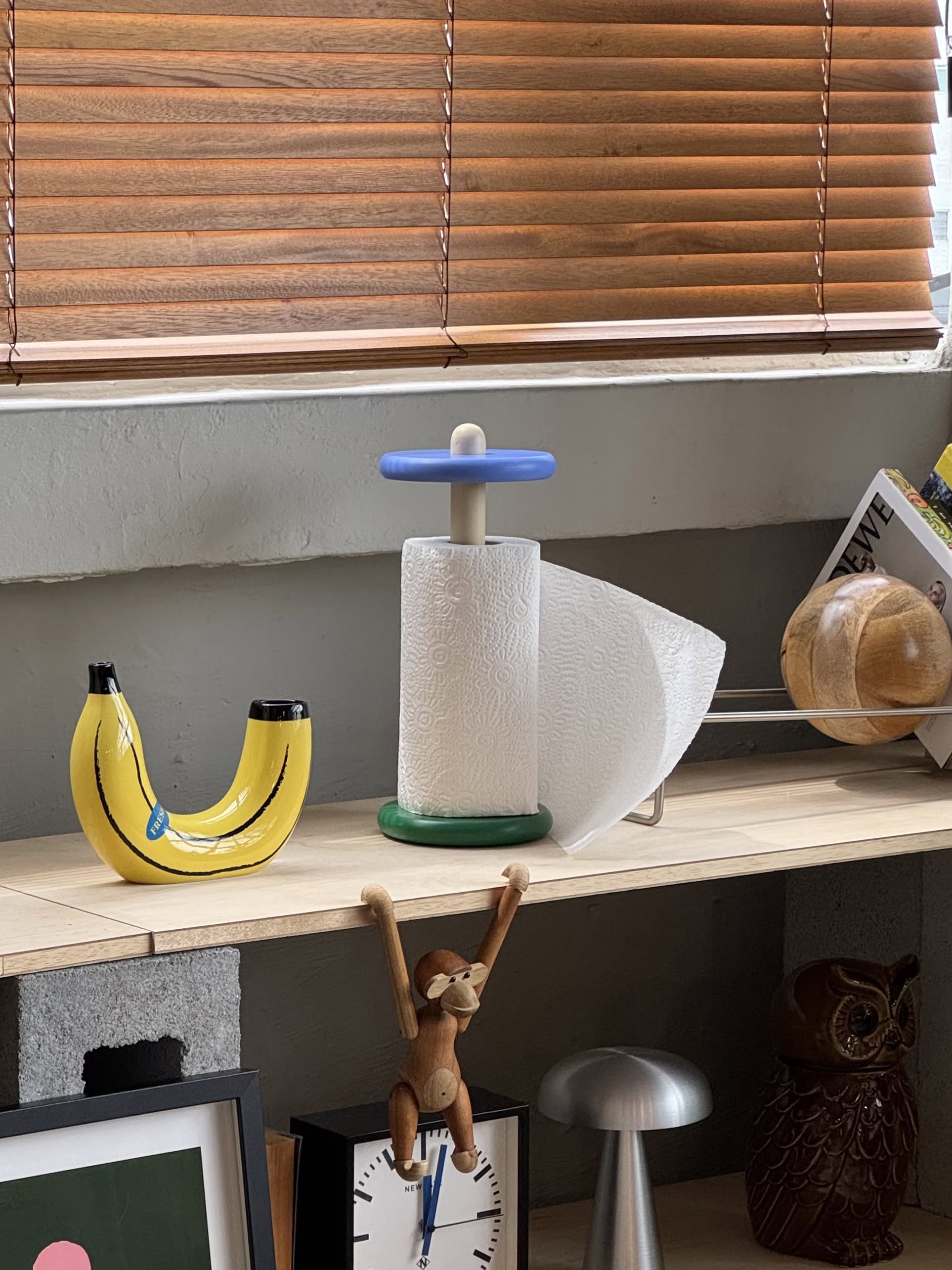 Areaware Spool Paper Towel Holder Blue/Yellow/Green
