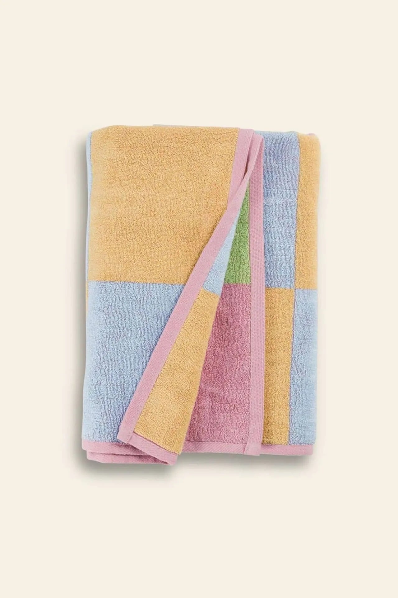 BAGGU Bath Towel Stucco Multi Check 1