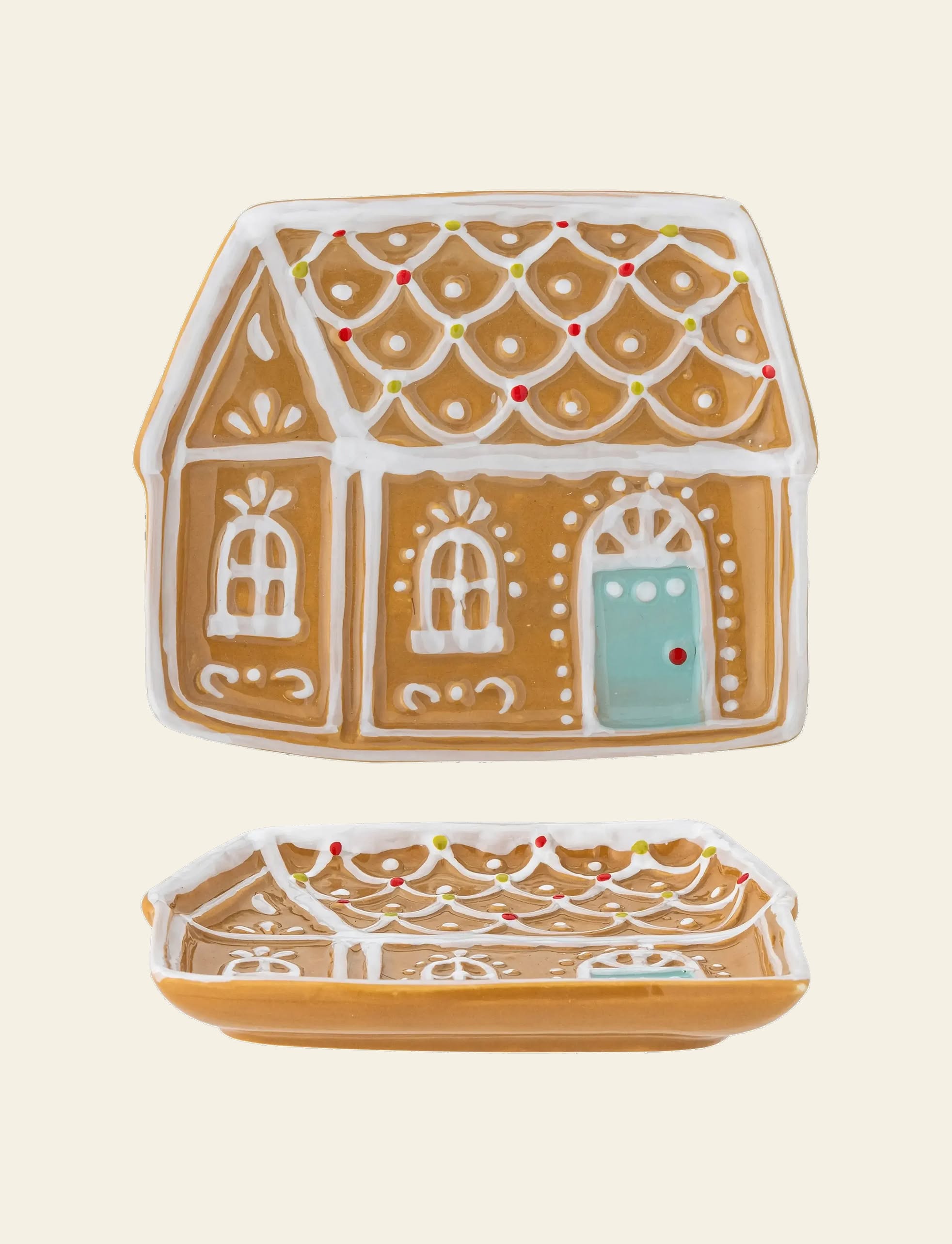 Bloomingville Ginnie Gingerbread House Serving Plate - Brown - Stacked ...