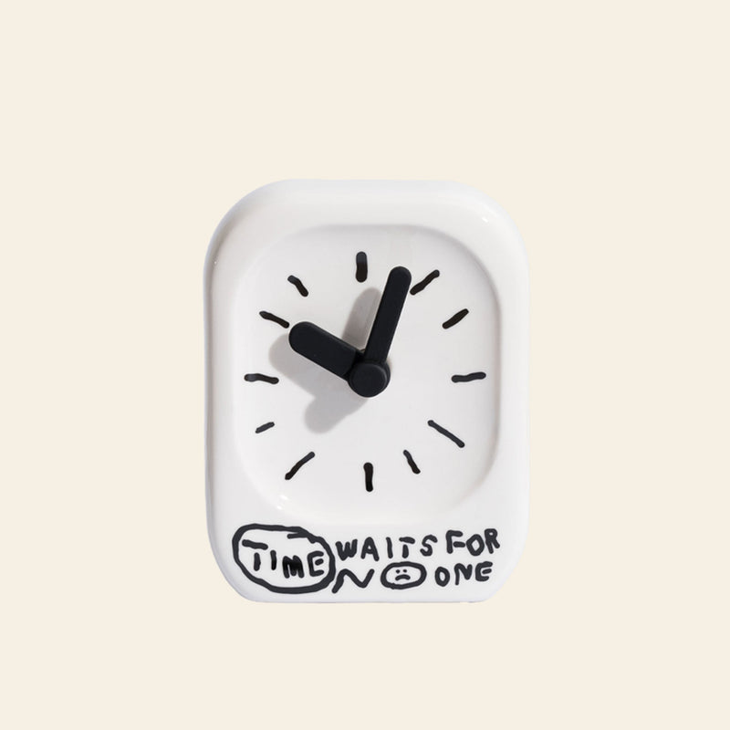 Bmix Studio x INAP Edition Ceramic Desk Clock 03 - Black Hands
