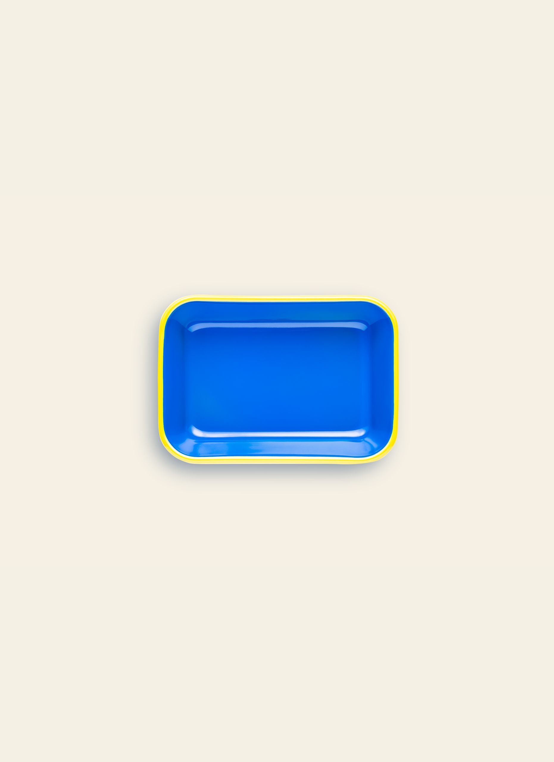 Bornn Enamelware Colorama Baking Dish Medium Electric Blue With Chartreuse Rim 1