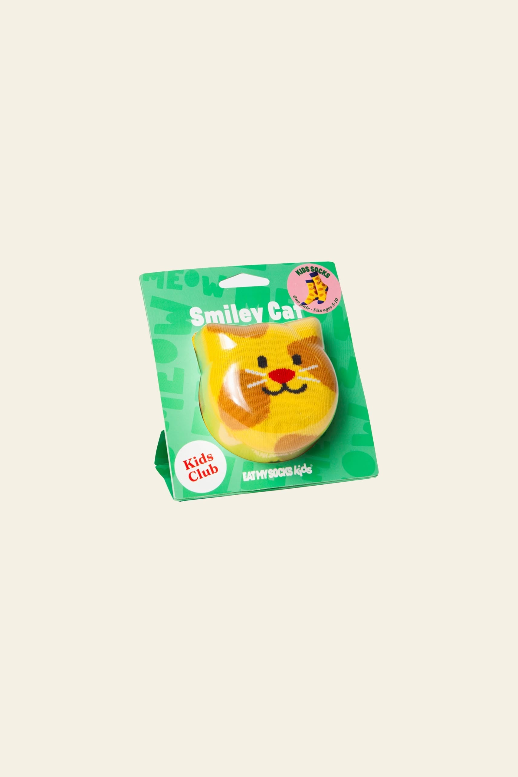 Eat My Socks Smiley Cat Kids Socks
