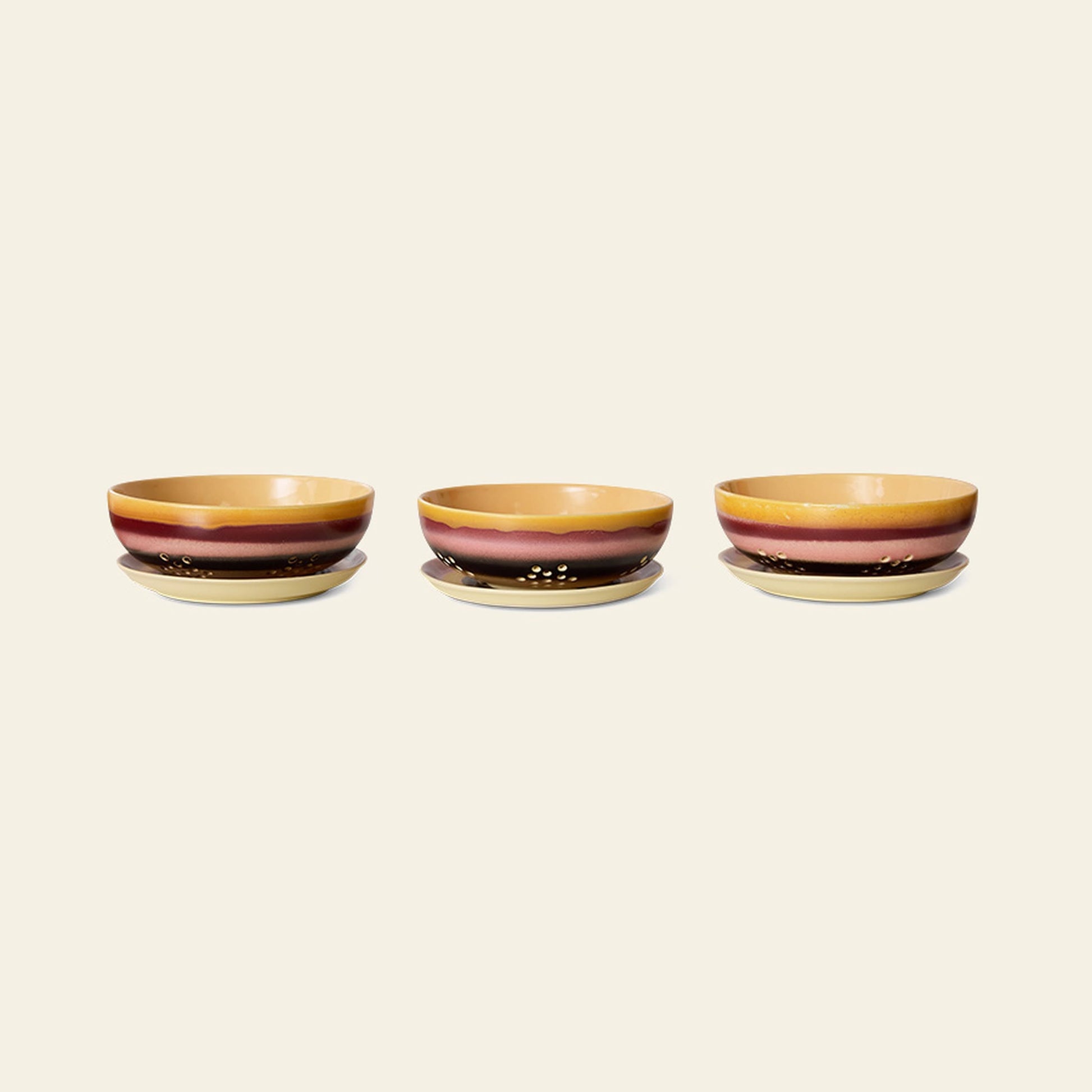 HKLIVING 70s Ceramics Berry Bowl Sunset