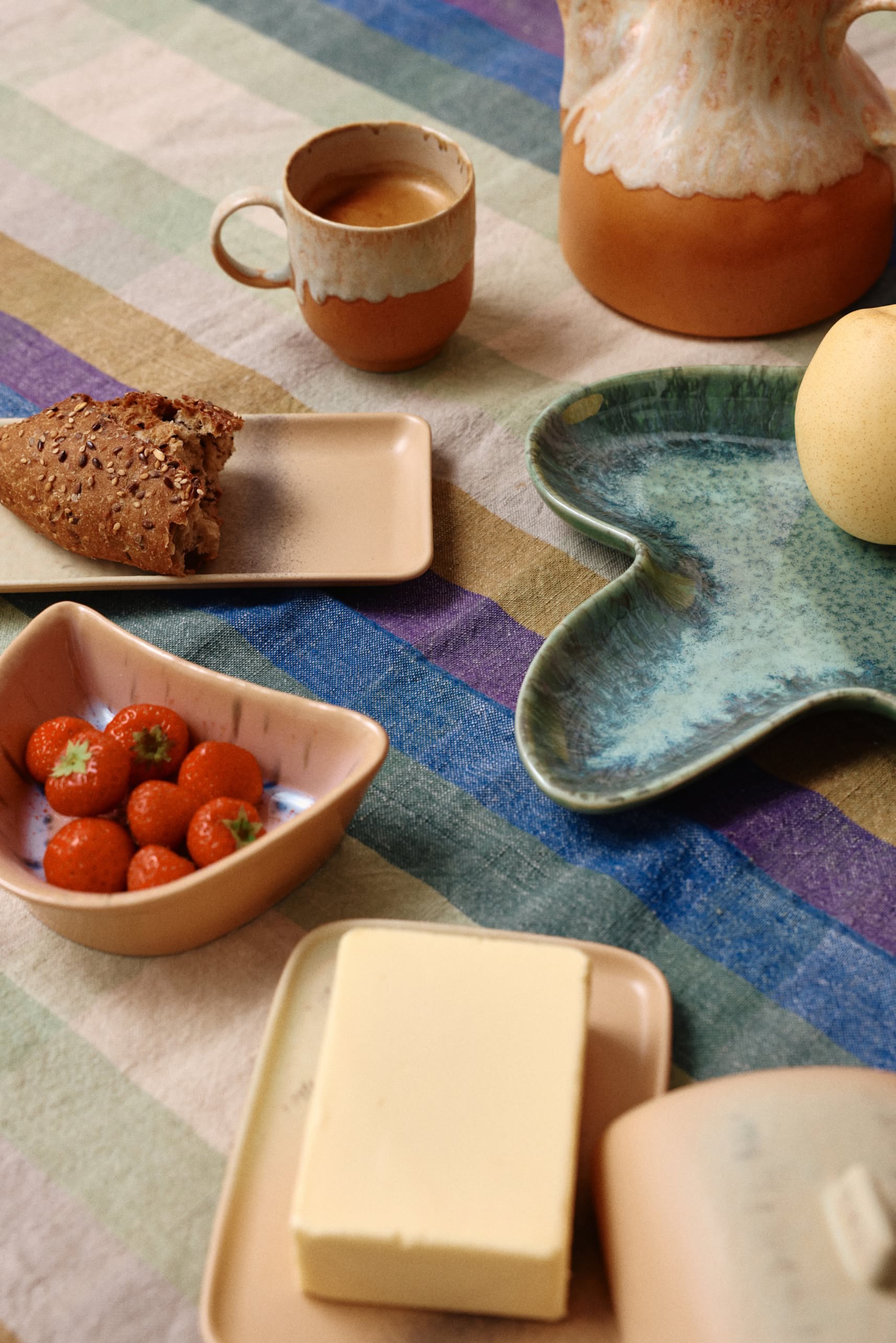 HKLIVING 70s Ceramics Butter Dish Breeze