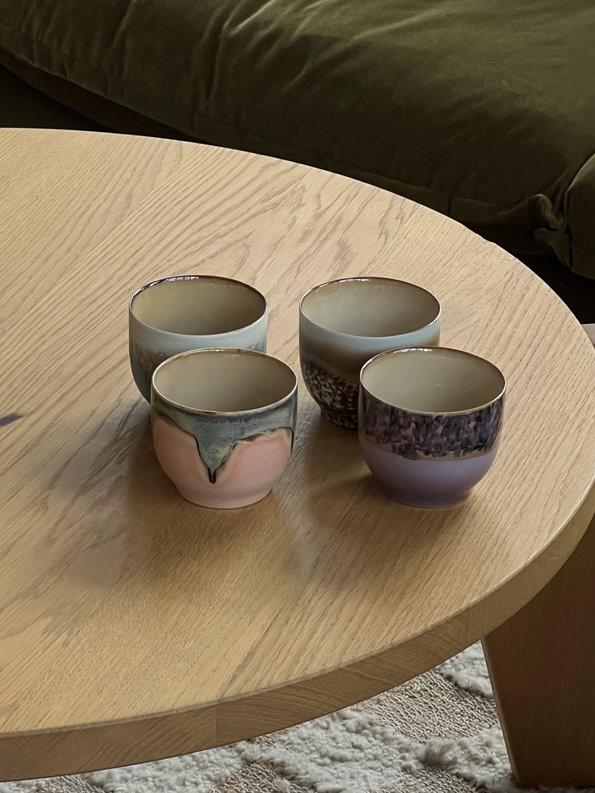 HKLIVING 70s Ceramics Café Cups Set of 4 Lagoon