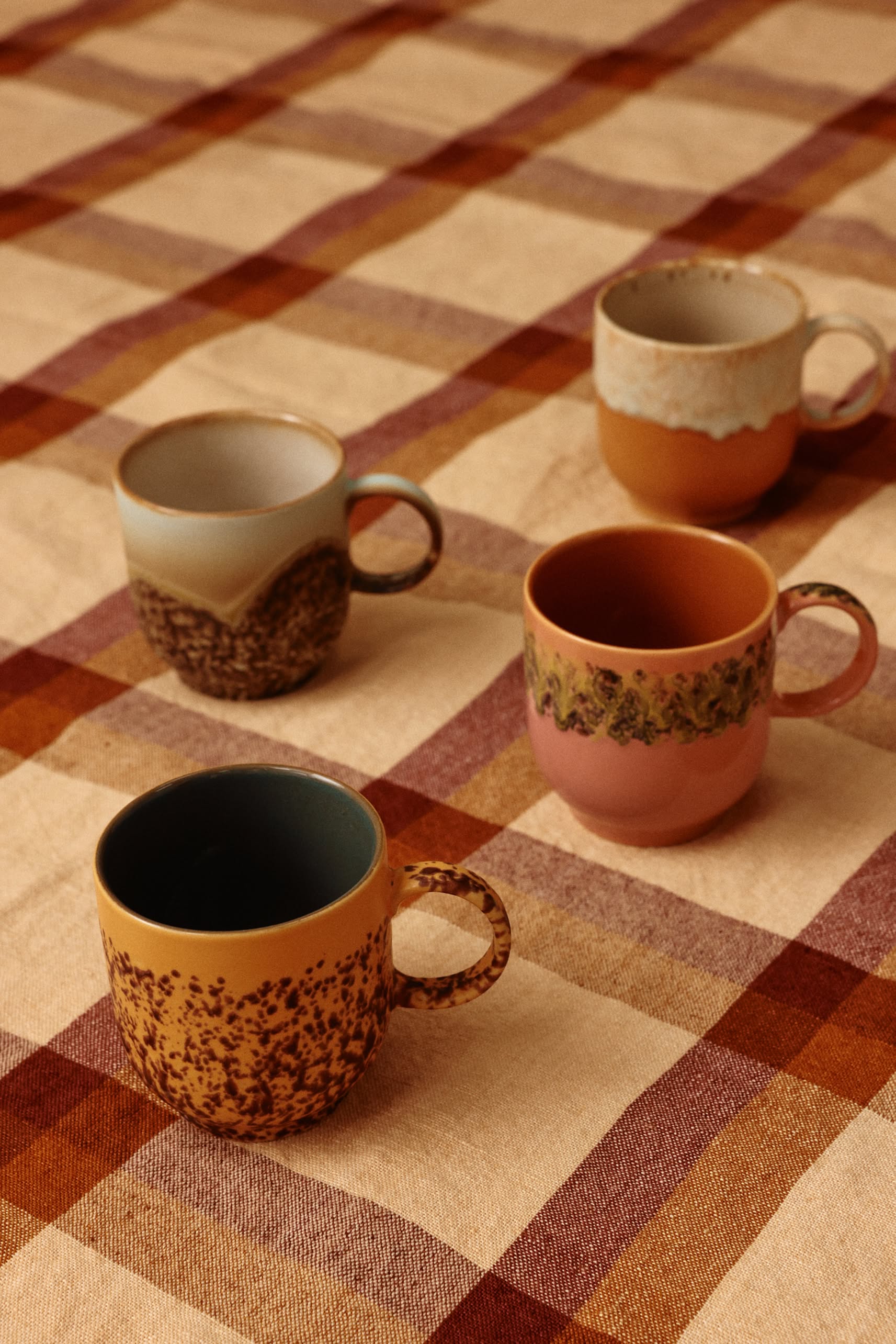 HKLIVING 70s Ceramics Café Mugs Set of 4 Cape
