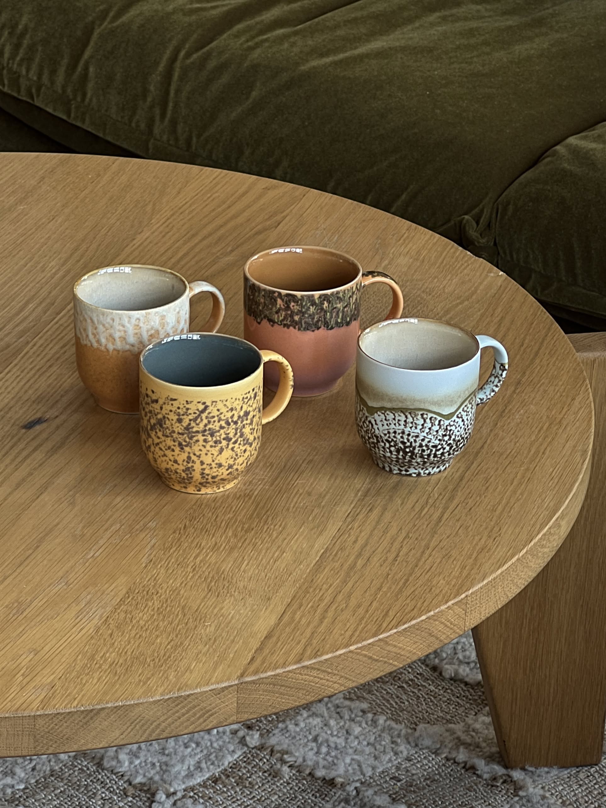 HKLIVING 70s Ceramics Café Mugs Set of 4 Cape