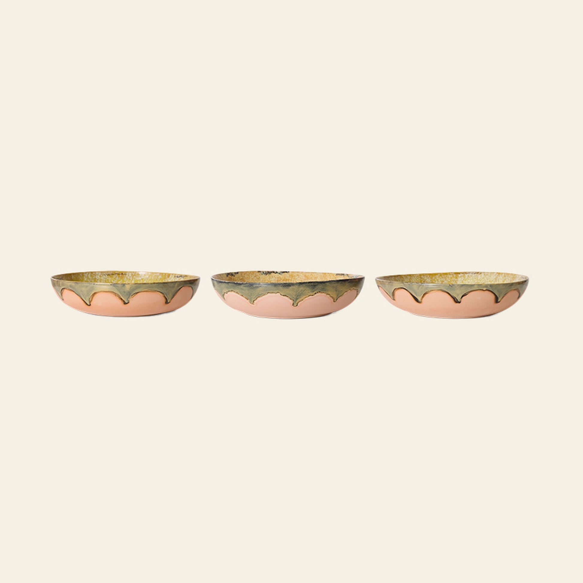 HKLIVING 70s Ceramics Salad Bowl Sunflower