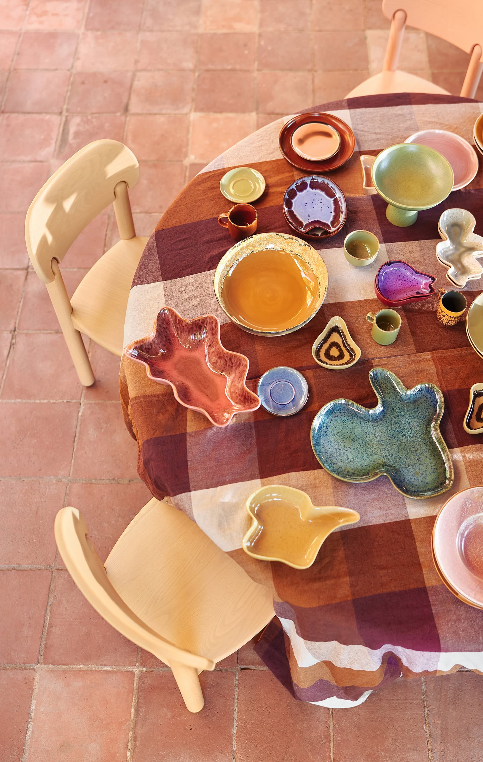 HKLIVING 70s Ceramics Salad Bowl Sunflower