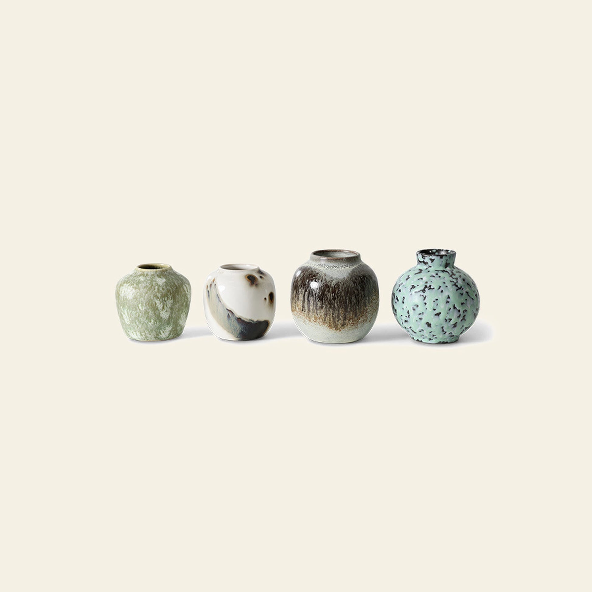 HKLIVING 70s Ceramics Small Vases Set of 4 Canyon