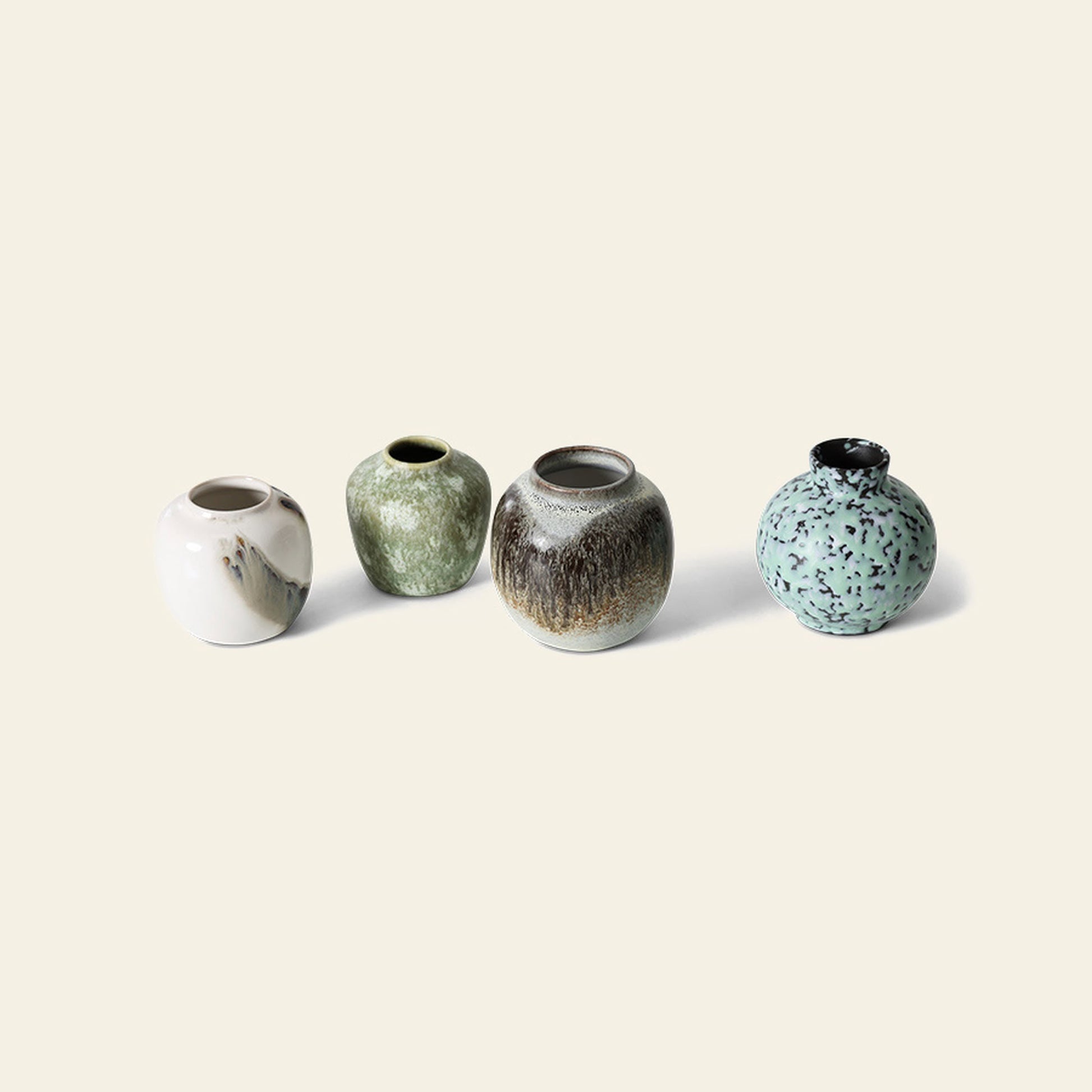HKLIVING 70s Ceramics Small Vases Set of 4 Canyon