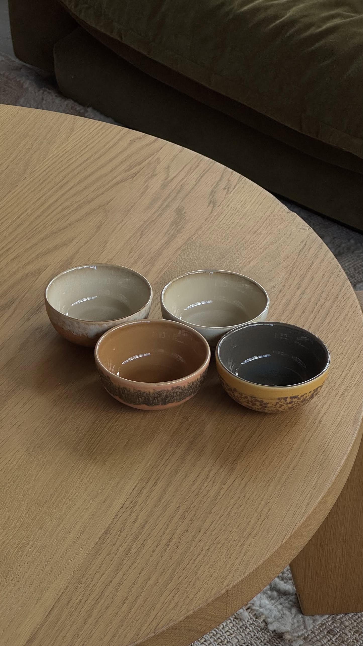 HKLIVING 70s Ceramics XS Bowls Set of 4 Marine