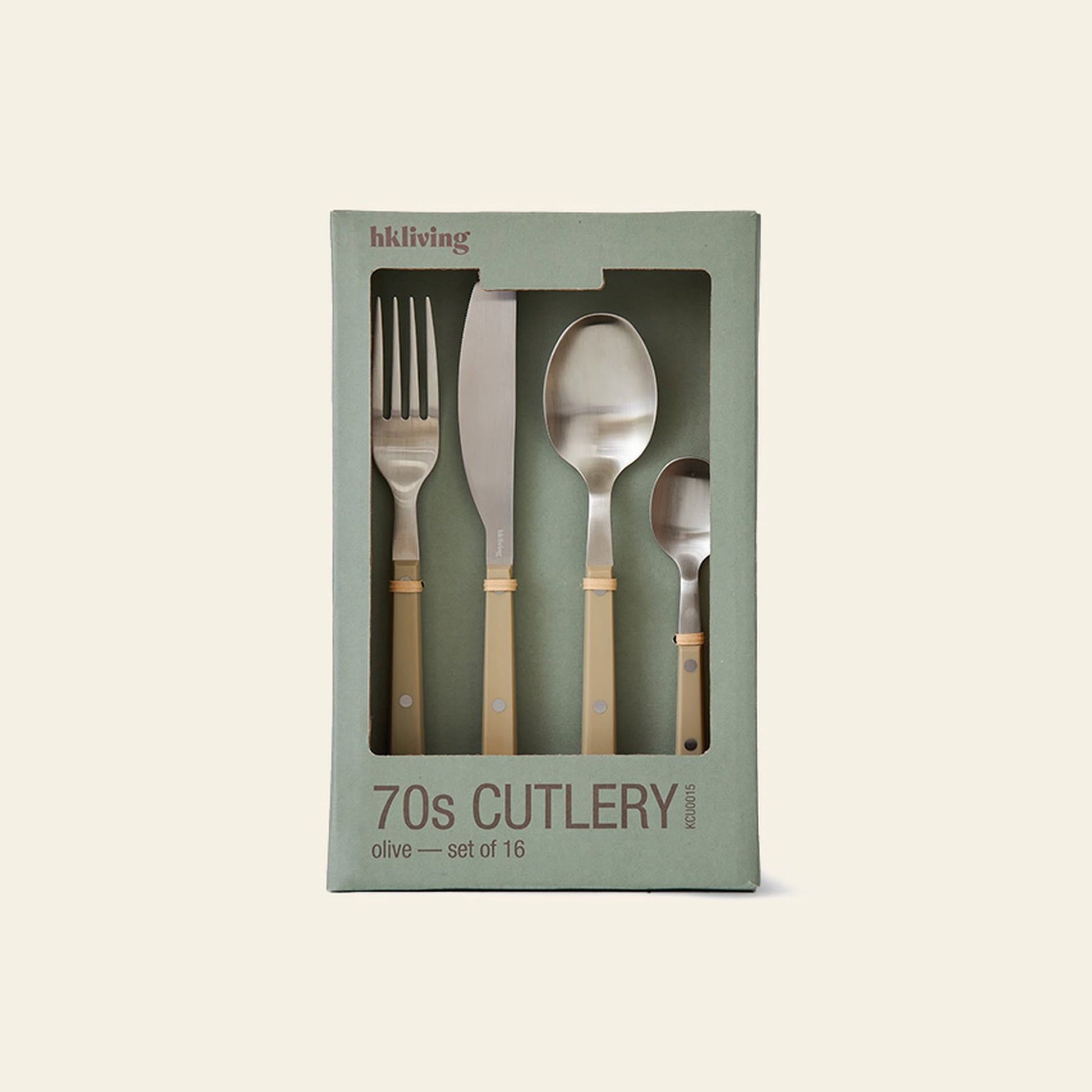 HKLIVING 70s Cutlery Olive Set of 16