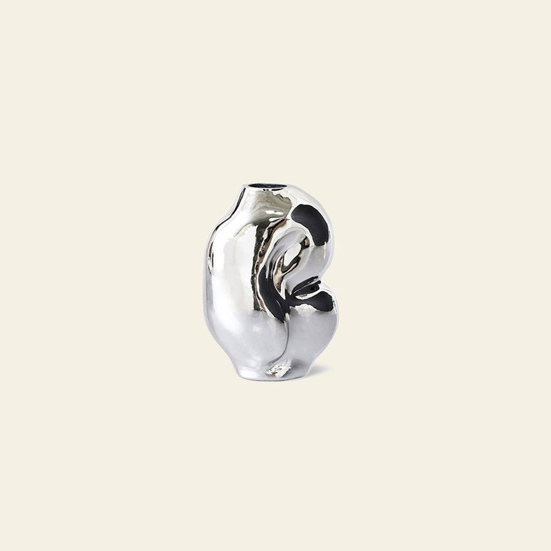 HKLIVING Gleam Glass Small Vase - Chrome