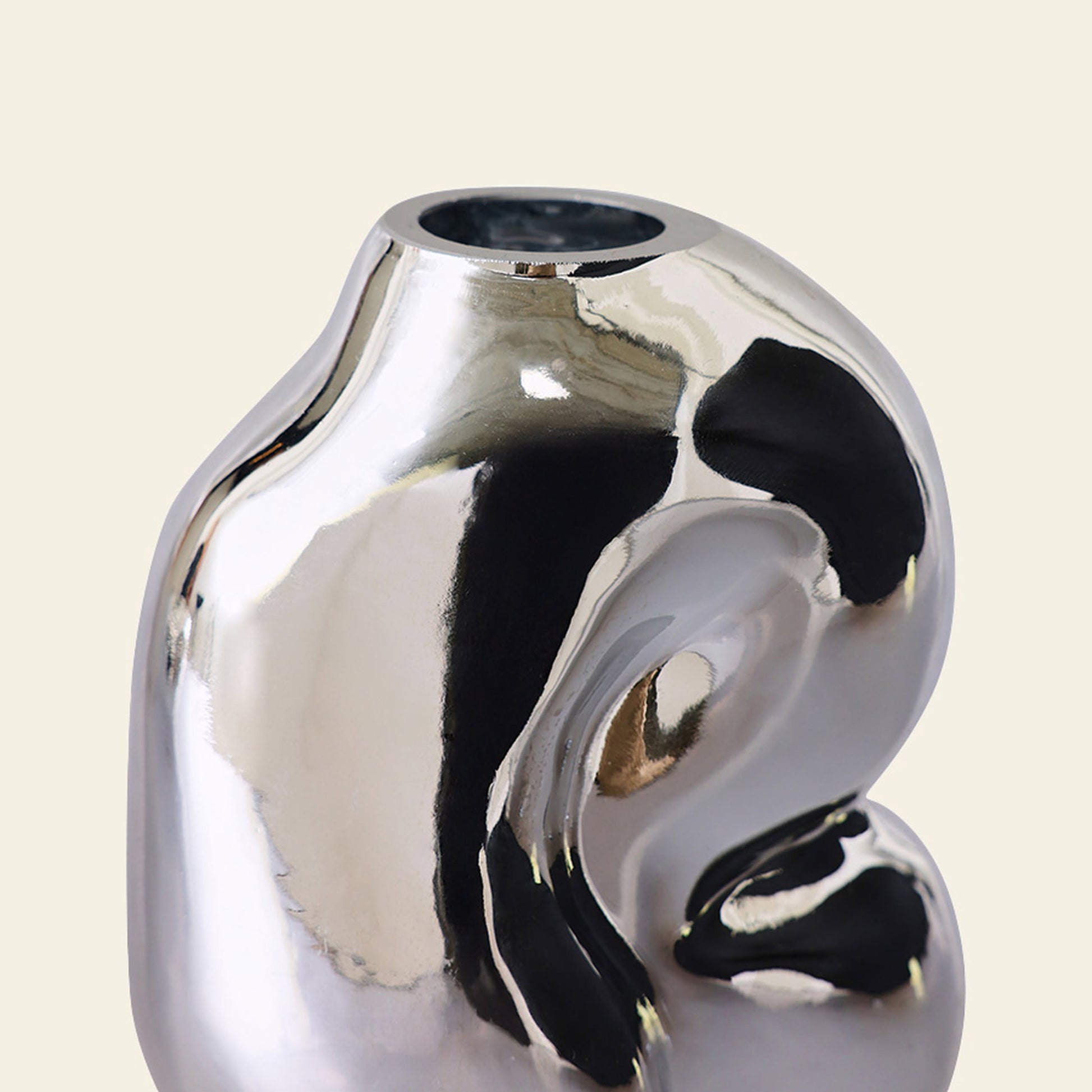HKLIVING Gleam Glass Small Vase Chrome