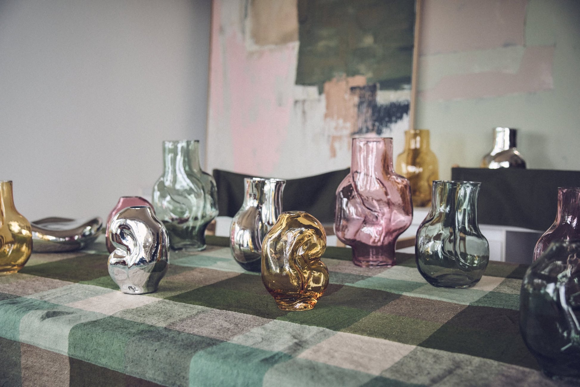 HKLIVING Gleam Glass Small Vase Chrome