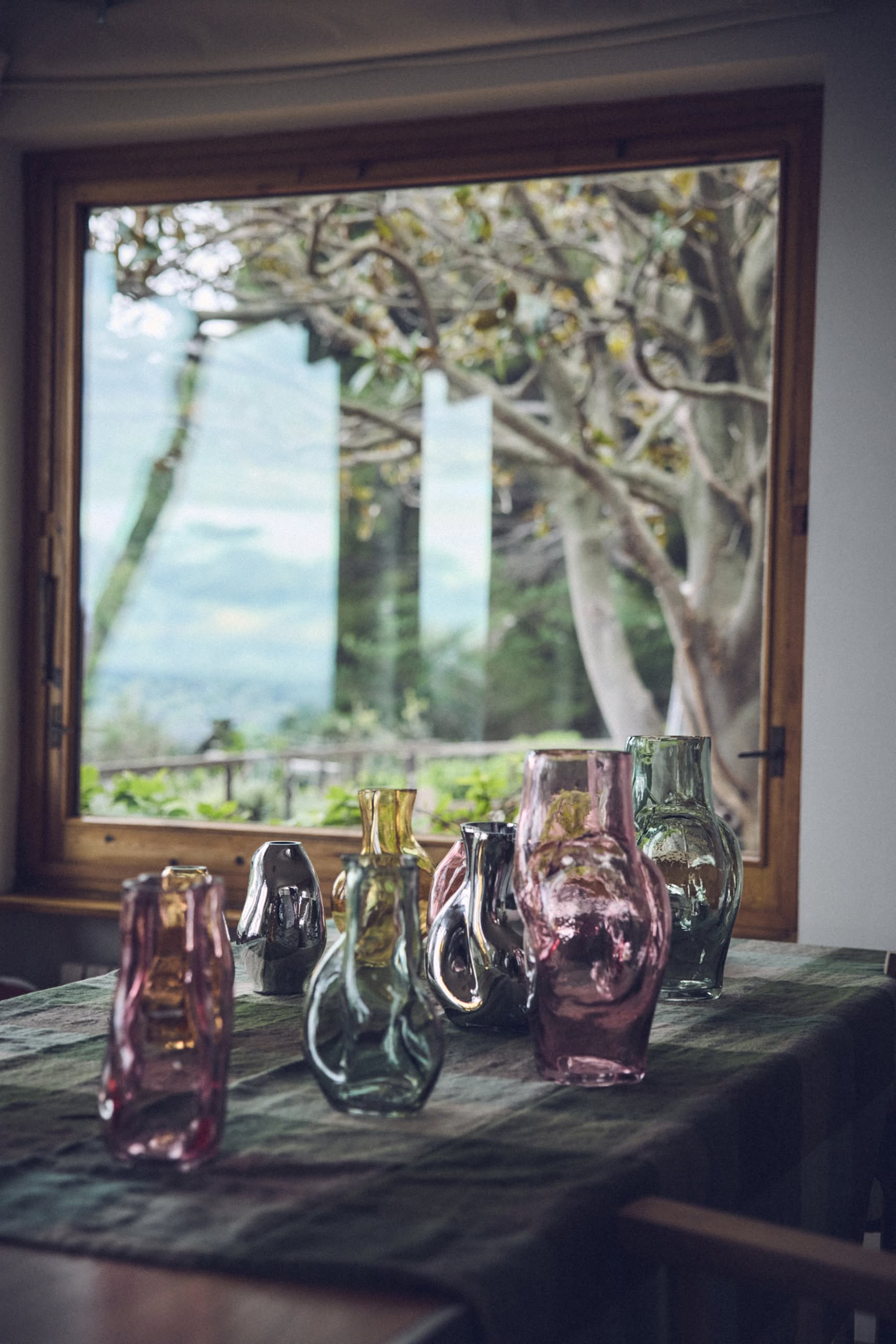 HKLIVING Gleam Glass Vase Chrome