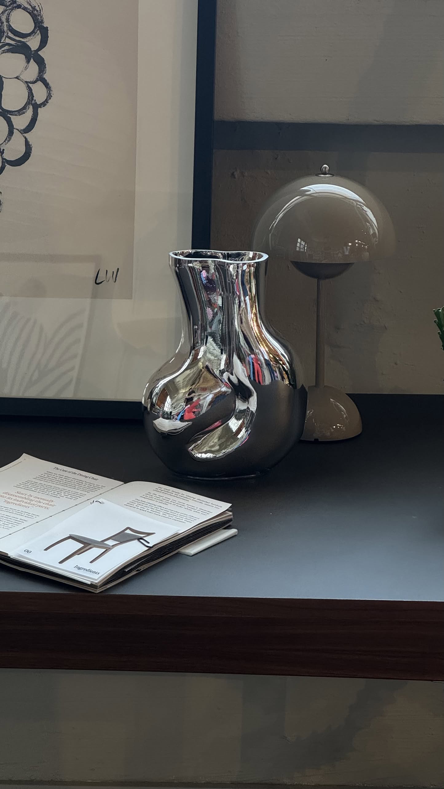 HKLIVING Gleam Glass Vase Chrome