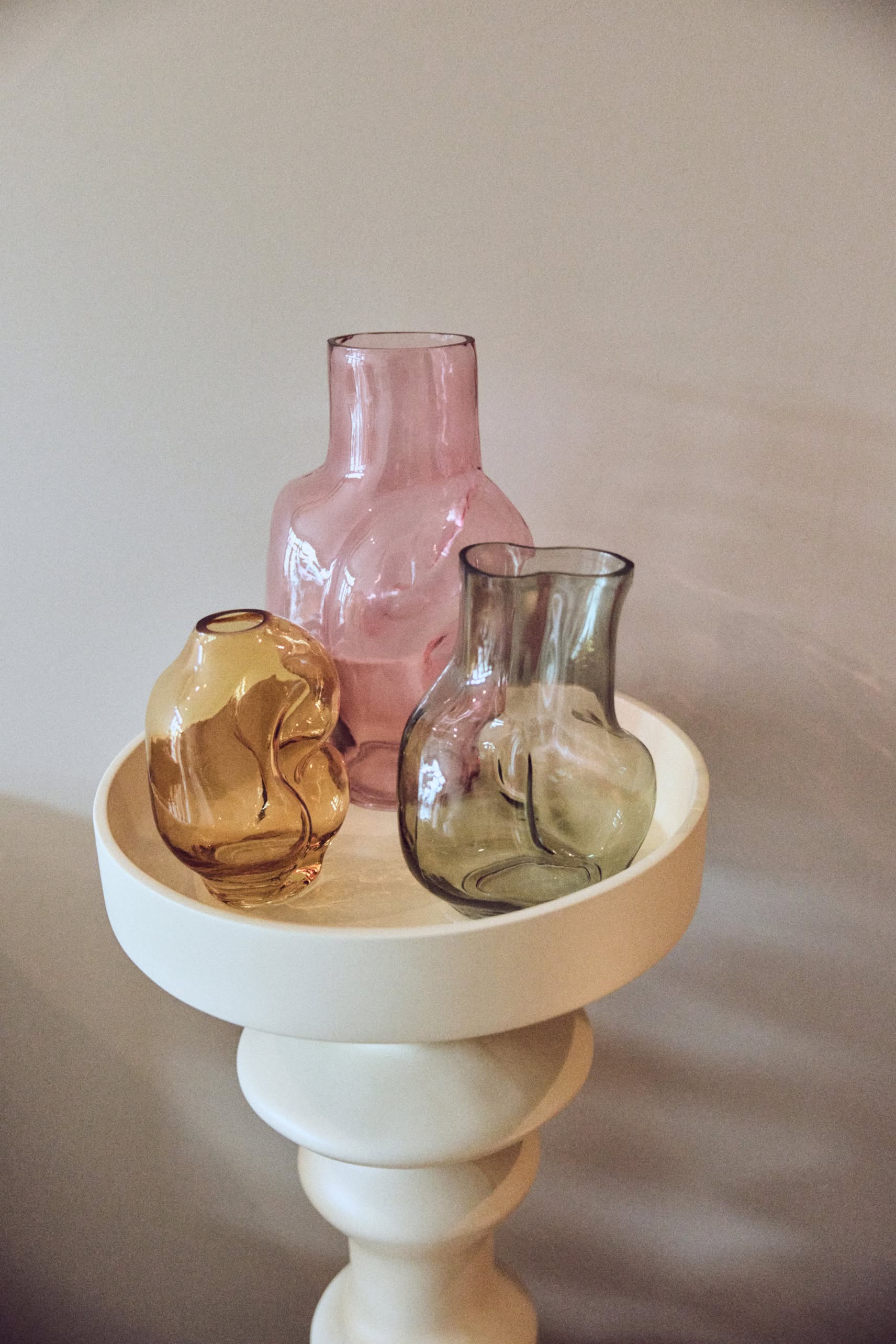 HKLIVING Gleam Glass Vase Olive