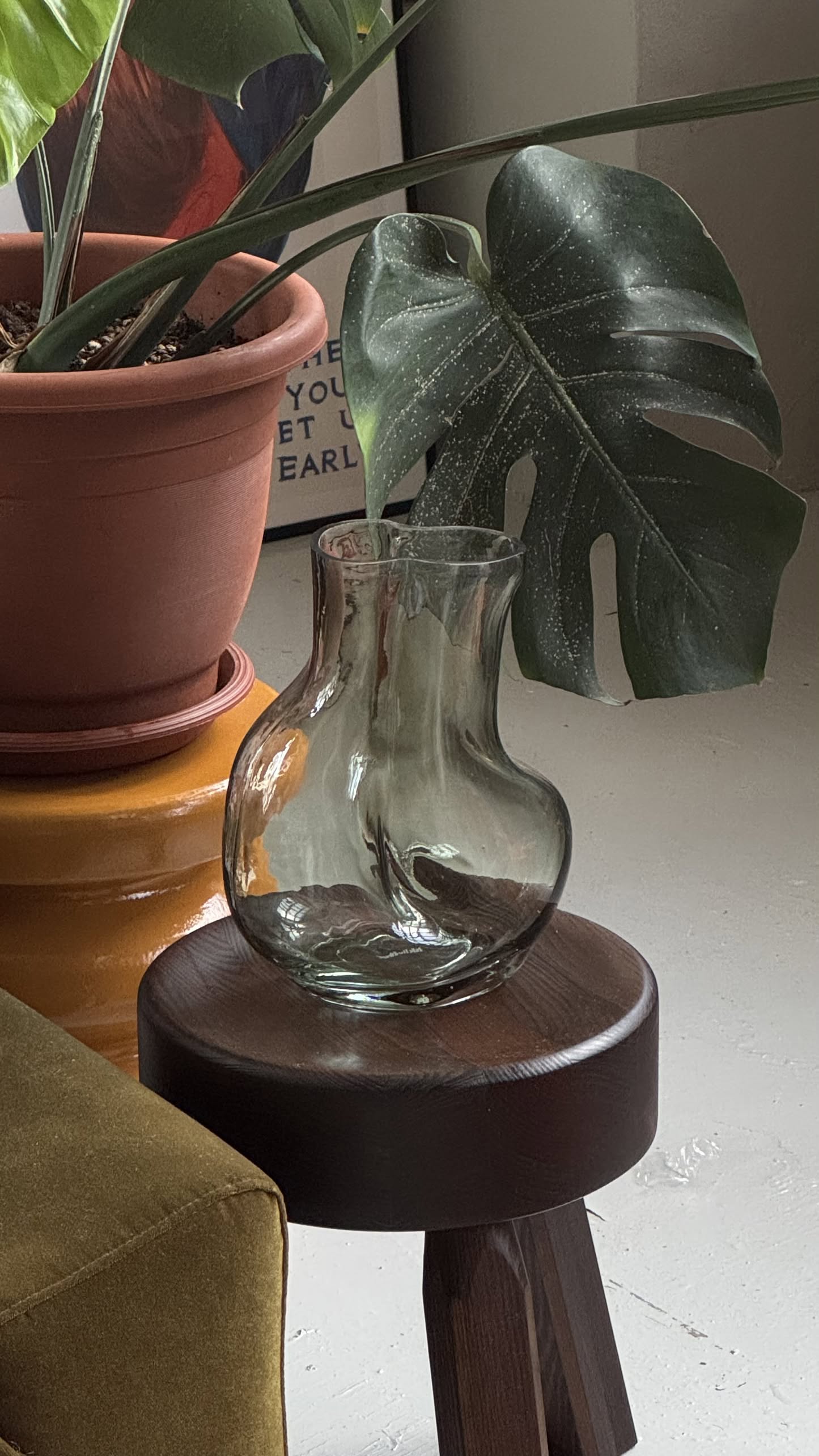 HKLIVING Gleam Glass Vase Olive