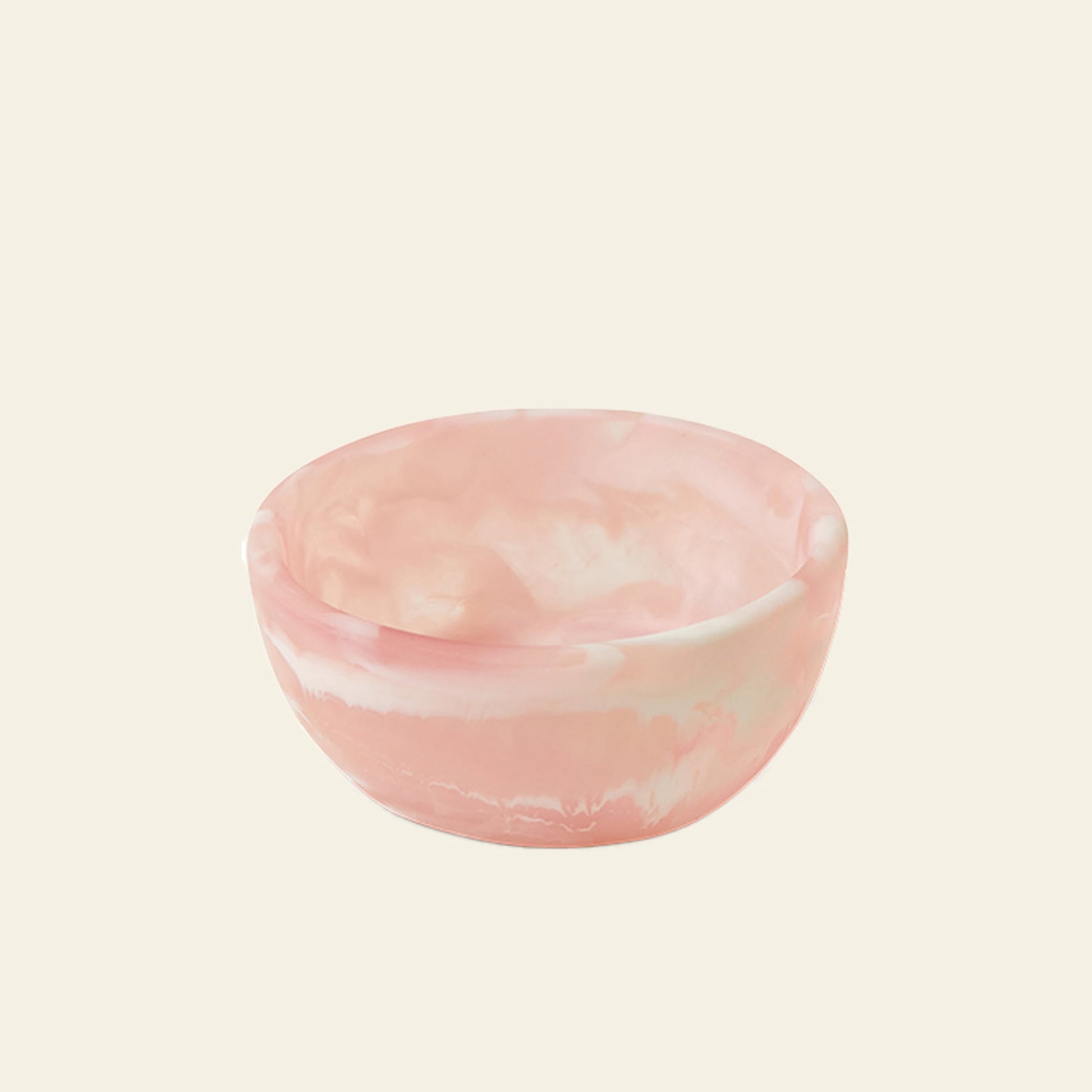 The HKLIVING Patio Bowl by HKLIVING features a round, shallow design with a smooth texture and a marbled resin pattern in soft pink and white—ideal for stylish outdoor entertaining.