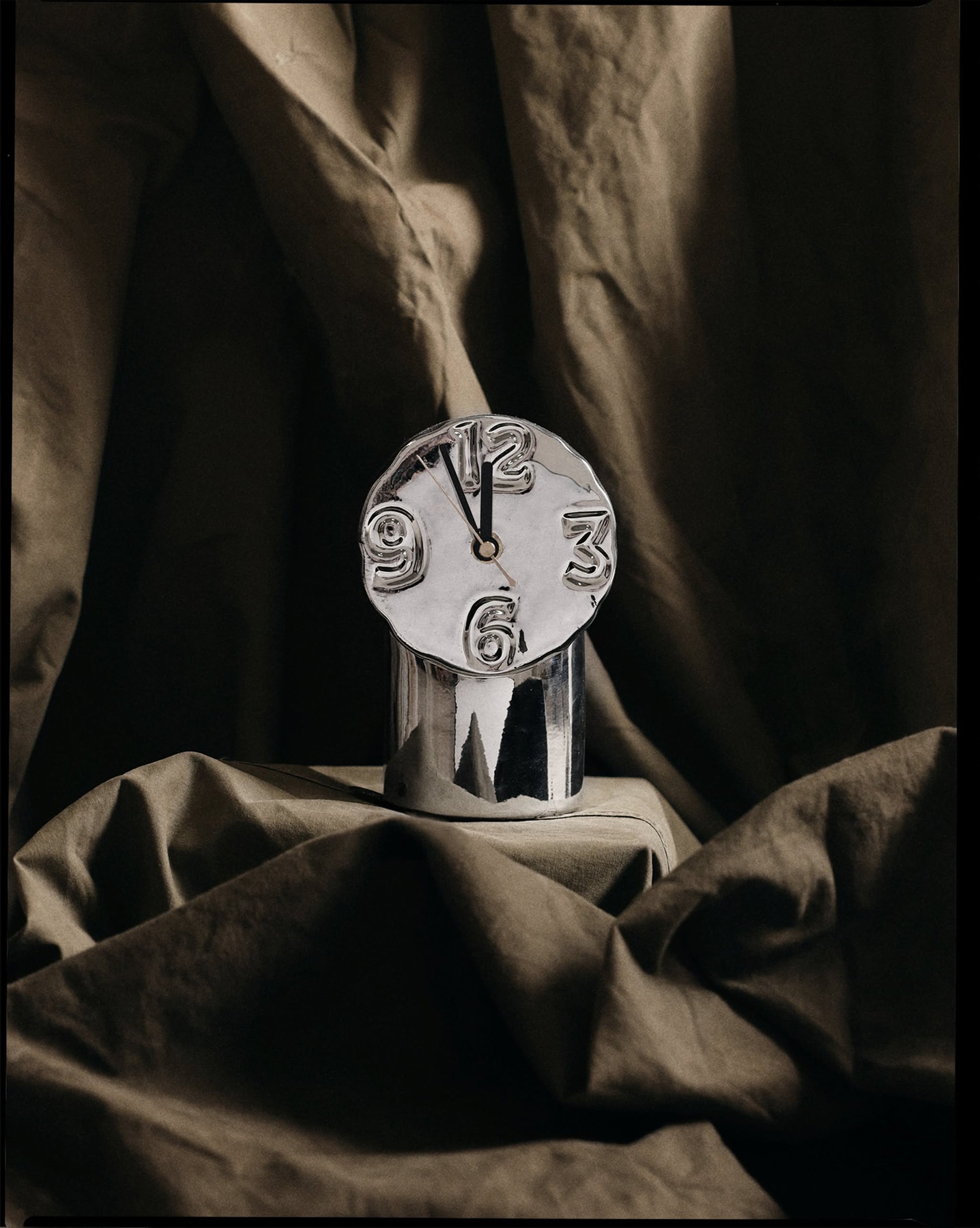 HKLIVING Retro Ceramic Clock Chrome
