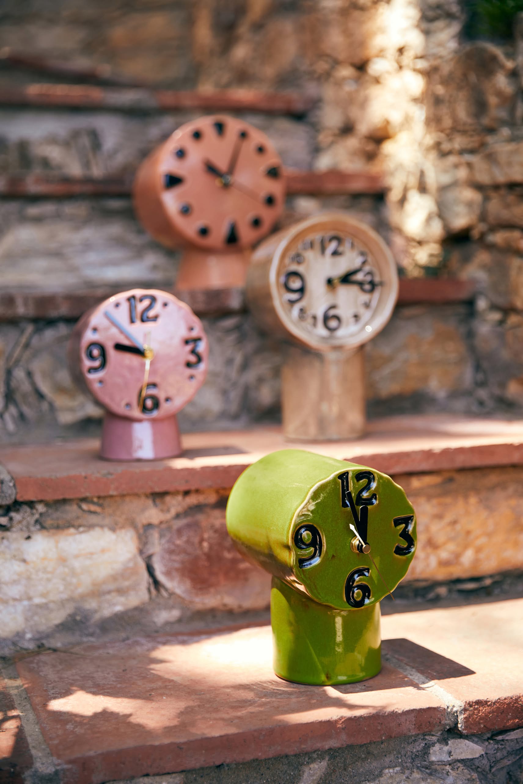 HKLIVING Retro Ceramic Clock Cream