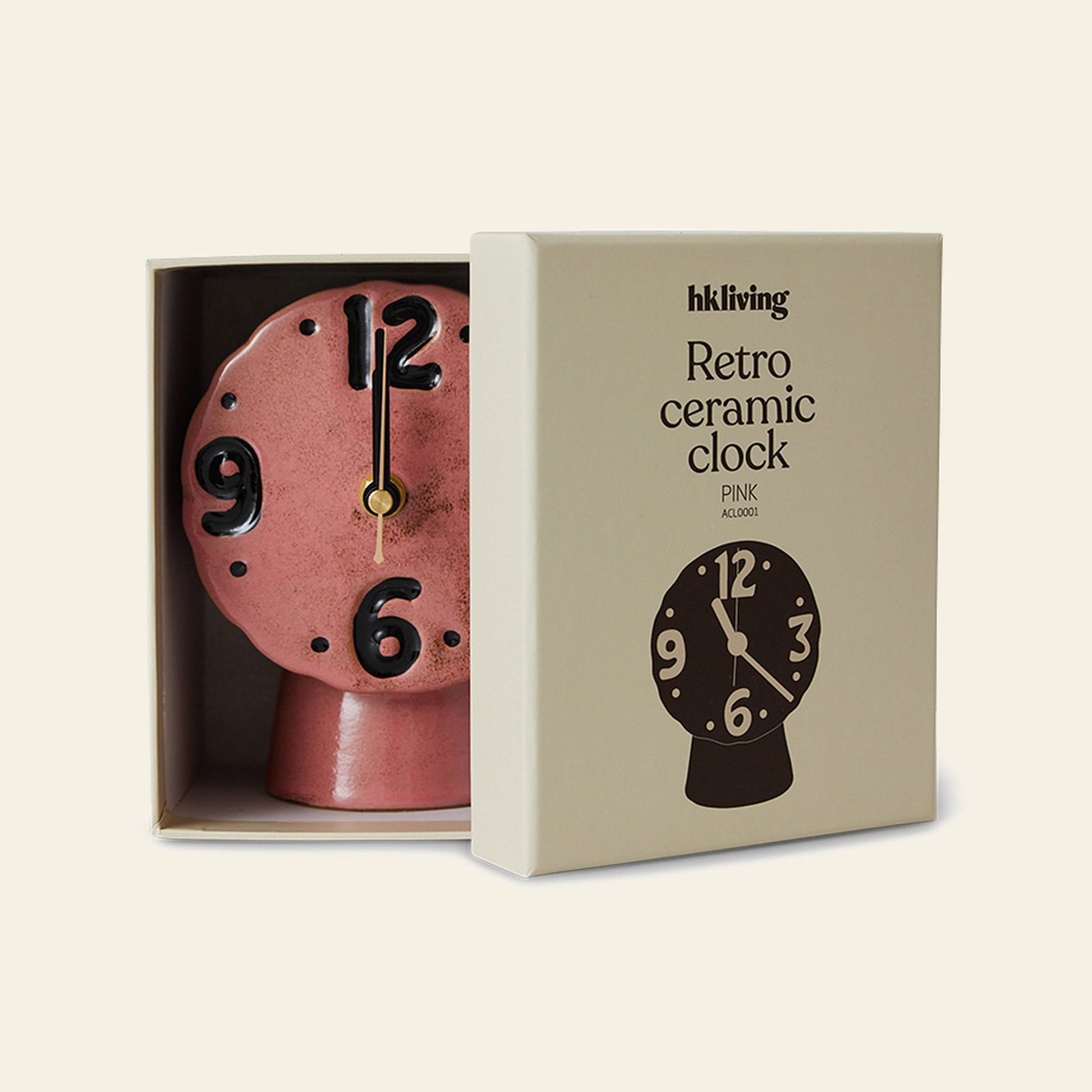 HKLIVING Retro Ceramic Clock Pink