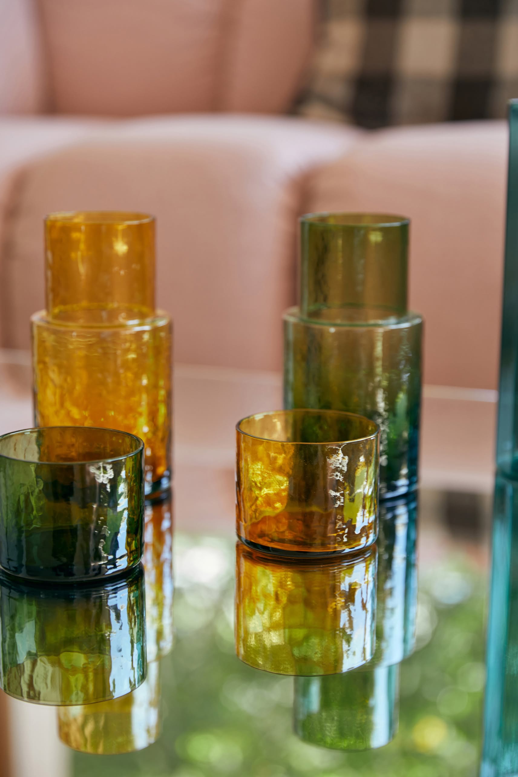 HKLIVING Tube Carafe & Glass Set Olive
