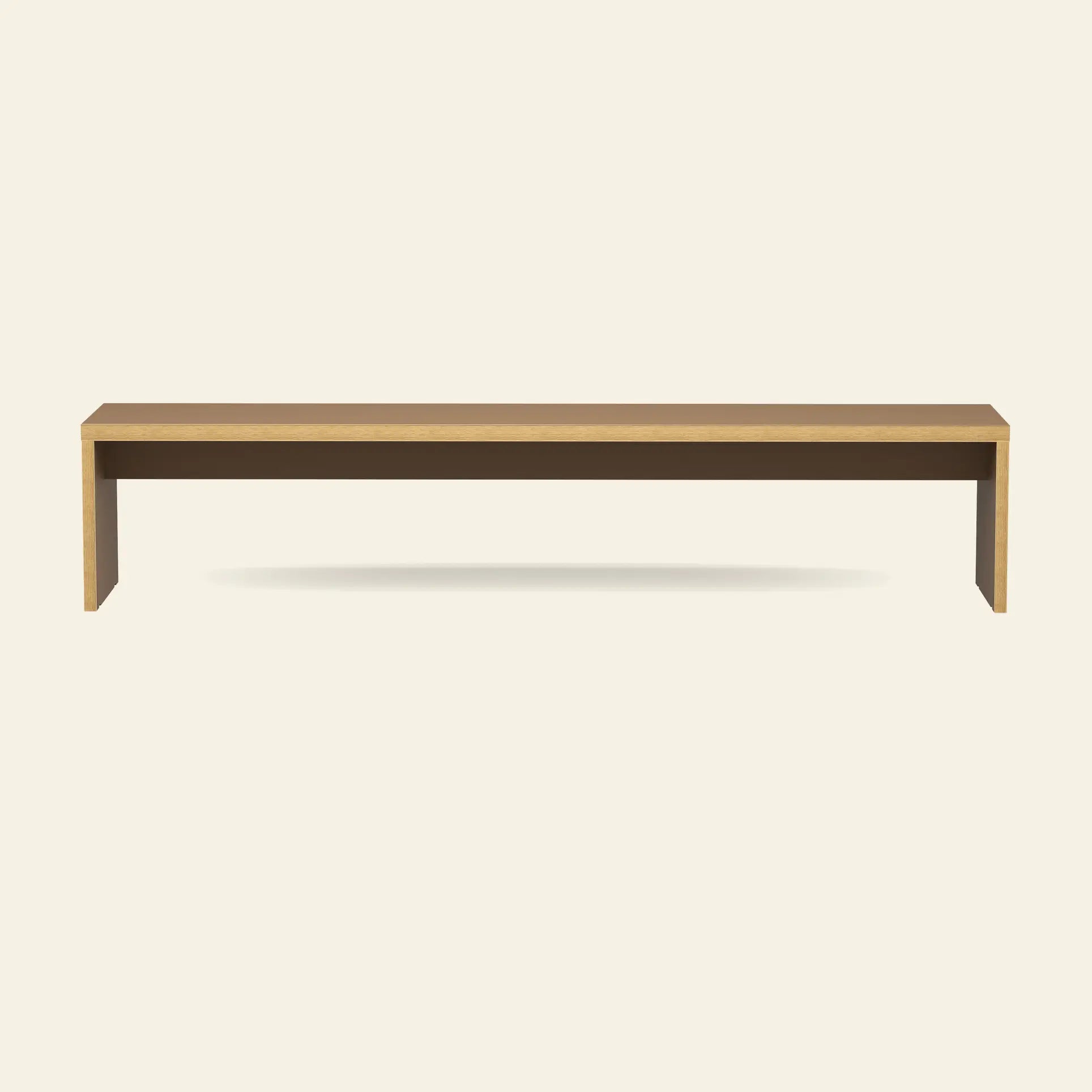 The HKliving Bench, 220cm by HKliving features a minimalist wooden rectangular top and straight legs. Shown on a light background, it’s ideal as space-saving seating for dining tables or compact living areas.