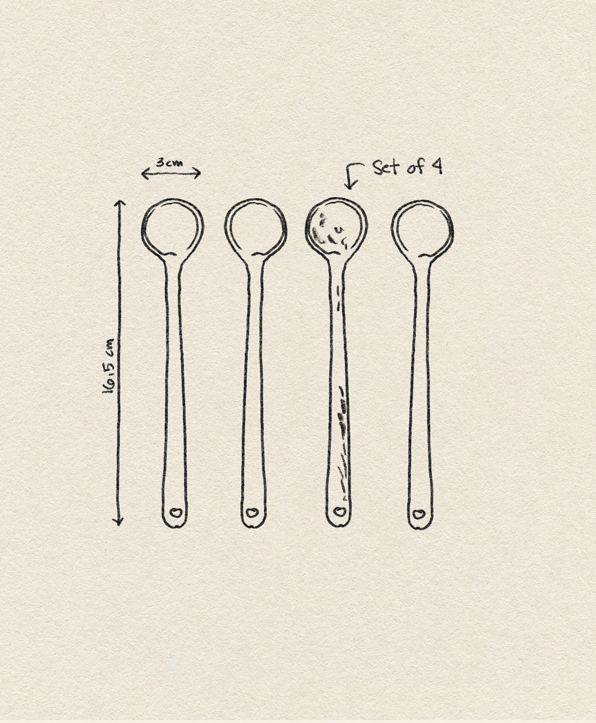 HKliving 70s Ceramics Spoons L Set of 4 Eris 4