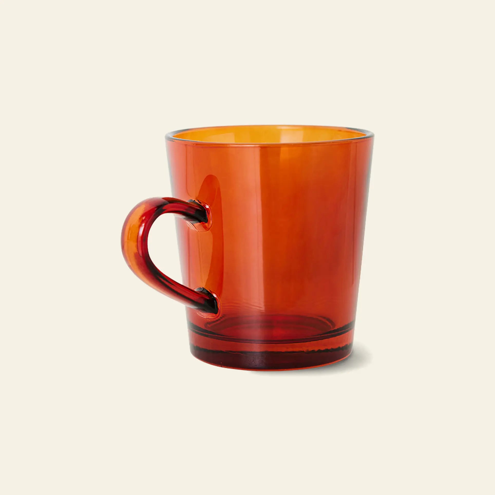 HKliving 70s Glassware Coffee Cups Set of 4 Amber Brown