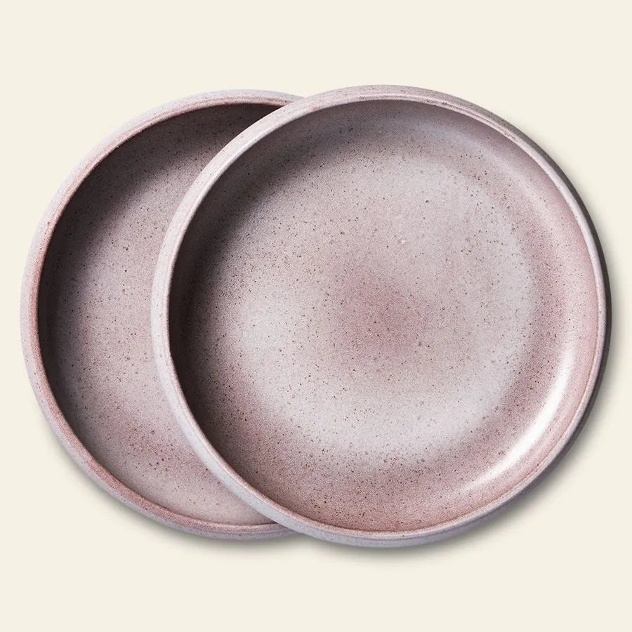 HKliving Bold Basic Ceramics Deep Plate Set of 2 Purple 4