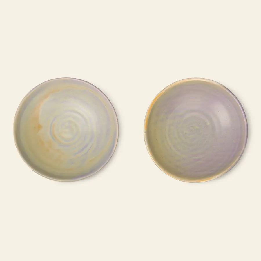 HKliving Chef Ceramics Flat Bowl Purple Green 3