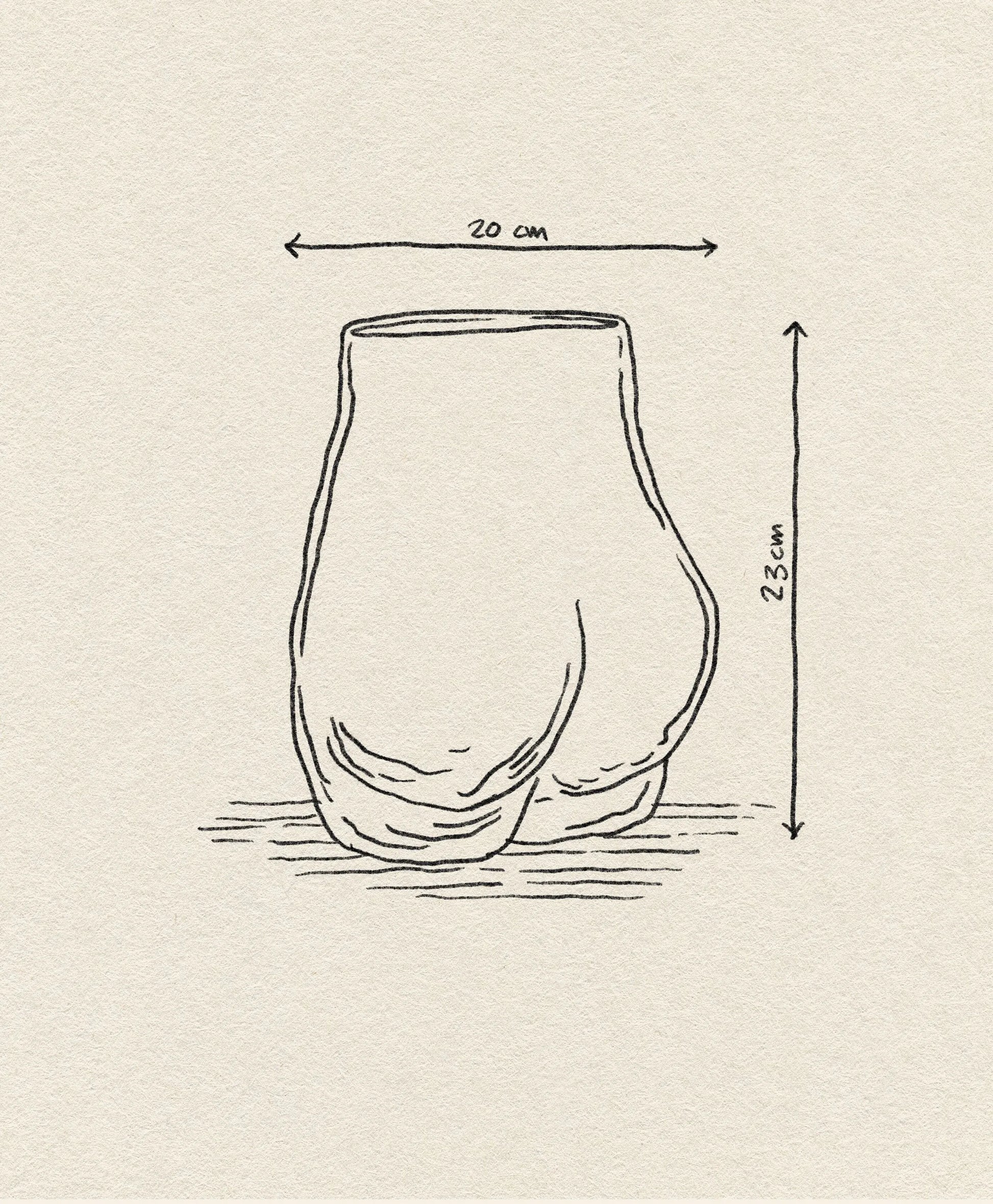 HKliving Glass Bum Vase Clear 5
