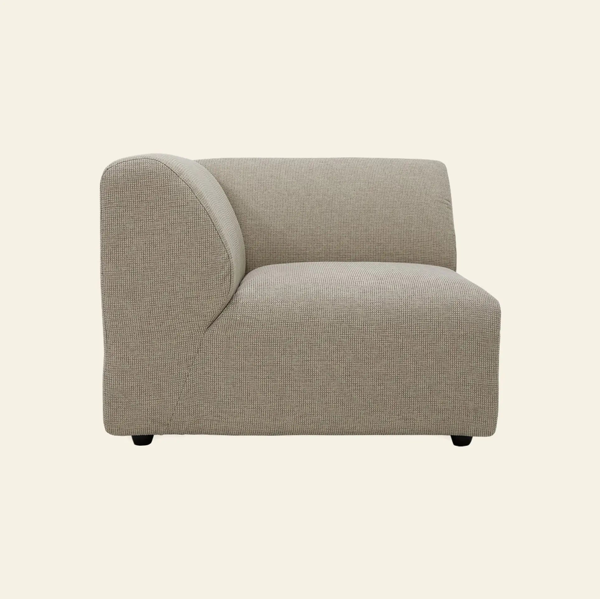 The HKliving Jax Couch, Left End is a modern, armless light beige sectional with a rounded backrest. Its minimalist design and versatility let you easily pair it with other HKliving pieces to create your ideal living space.