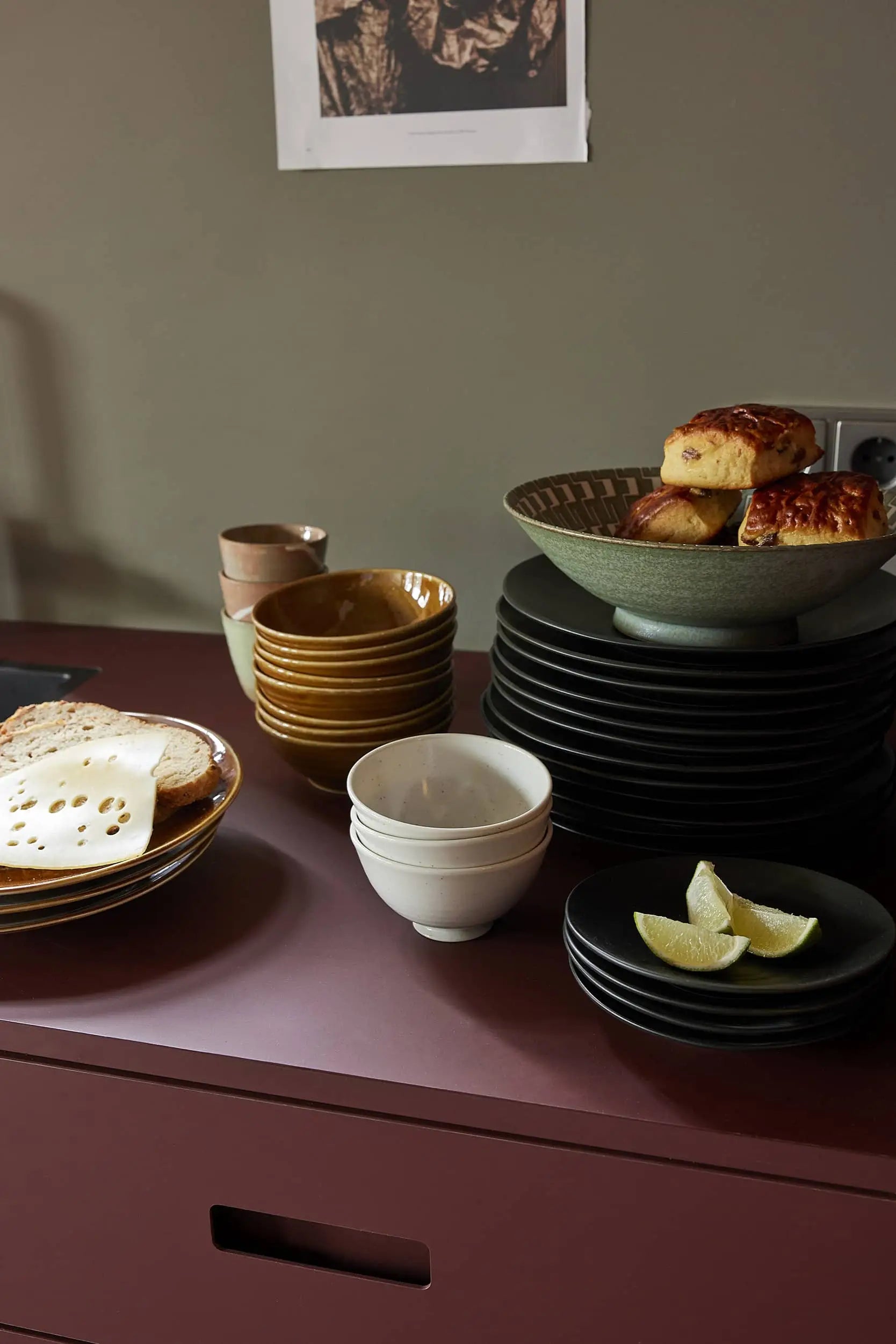 HKliving Kyoto Ceramics Japanese Ceramic Salad Bowl Green White 4