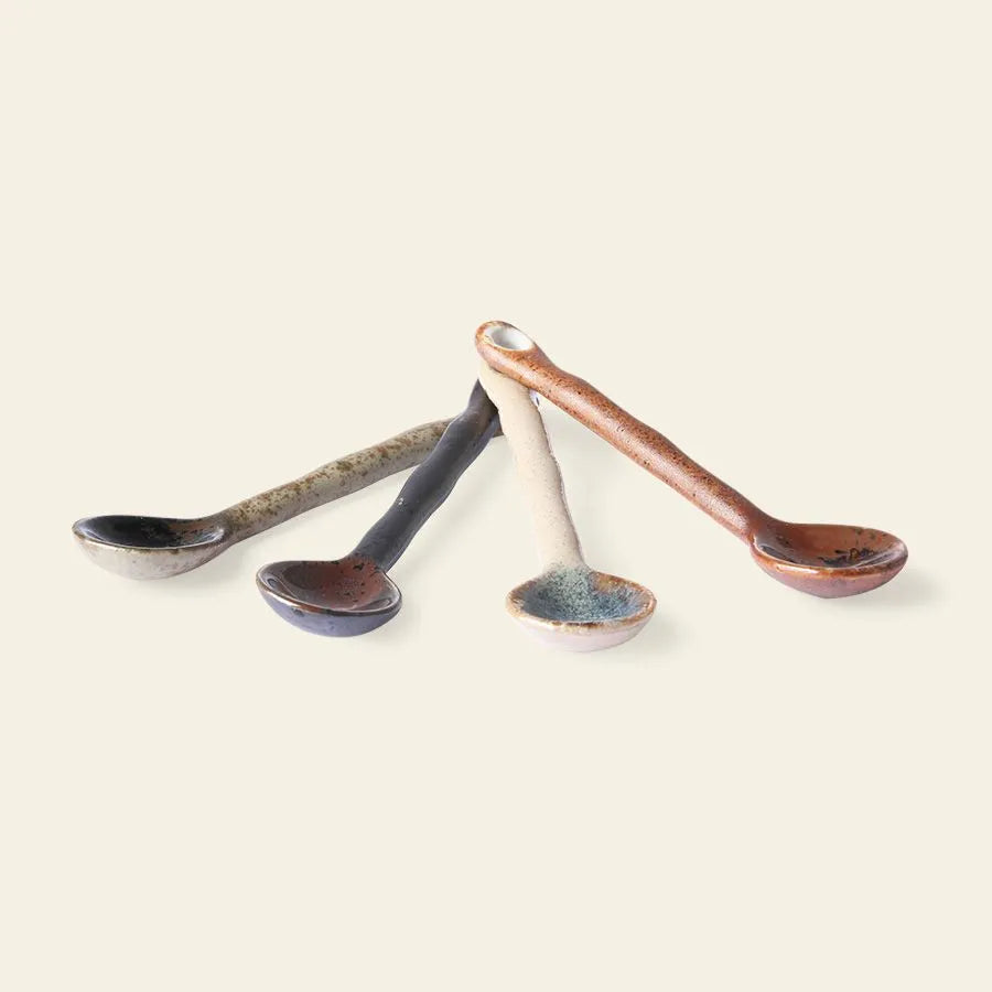 HKliving Kyoto Ceramics Japanese Tea Spoons Set of 4 Multicolour 3