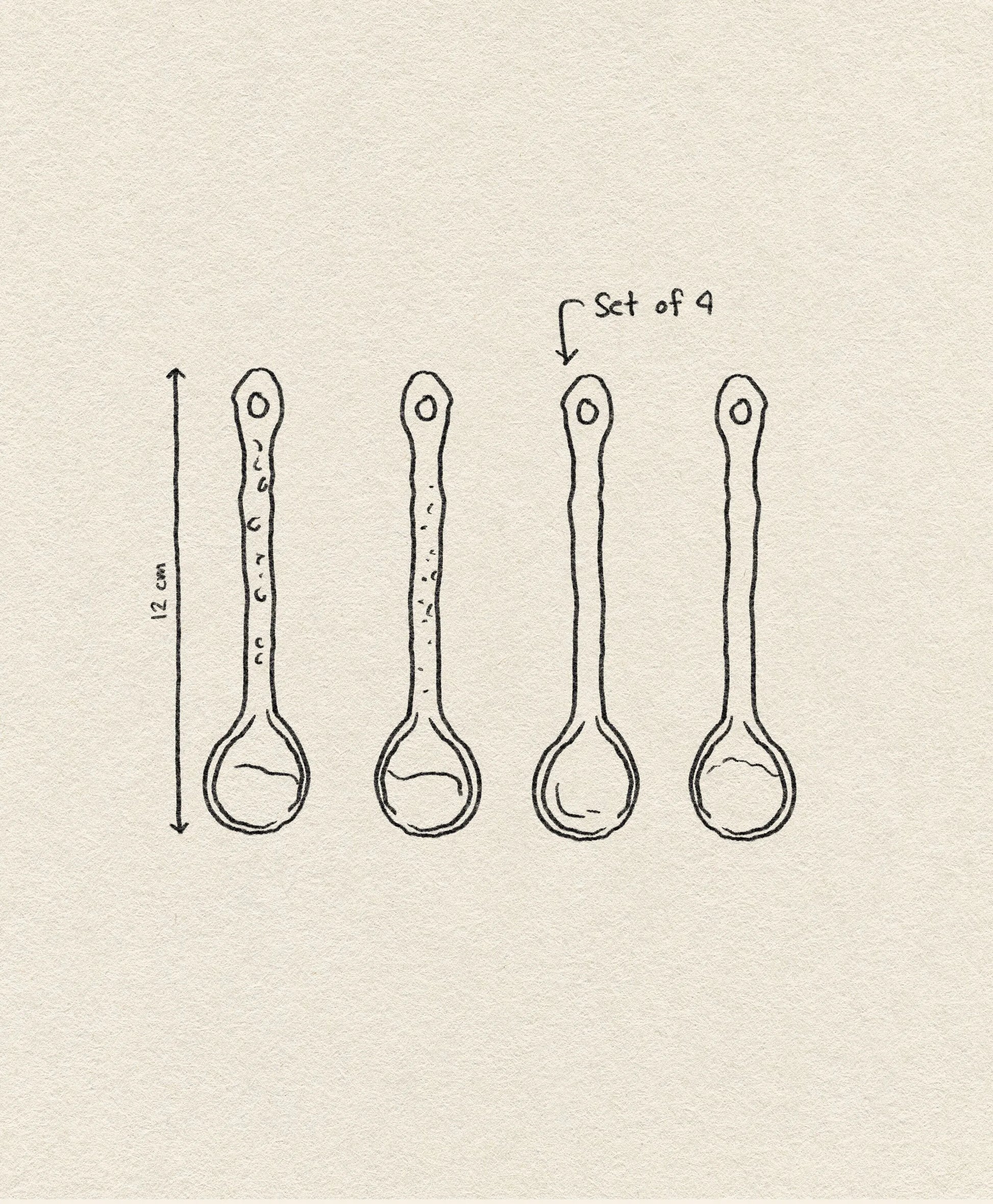 HKliving Kyoto Ceramics Japanese Tea Spoons Set of 4 Multicolour 6