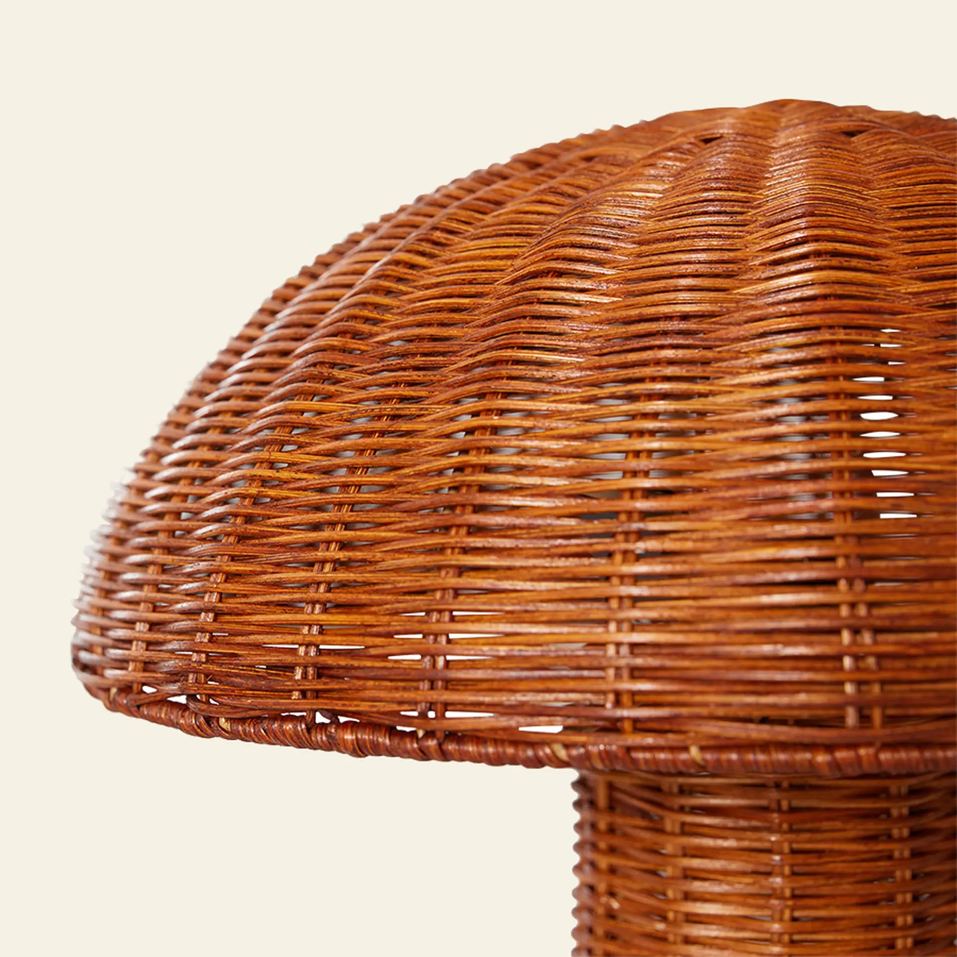 Close-up of the HKliving Rattan Table Lamp by HKliving, showcasing its detailed natural-colored wicker weave—ideal inspiration for cozy mood lighting or a charming addition to your table décor.