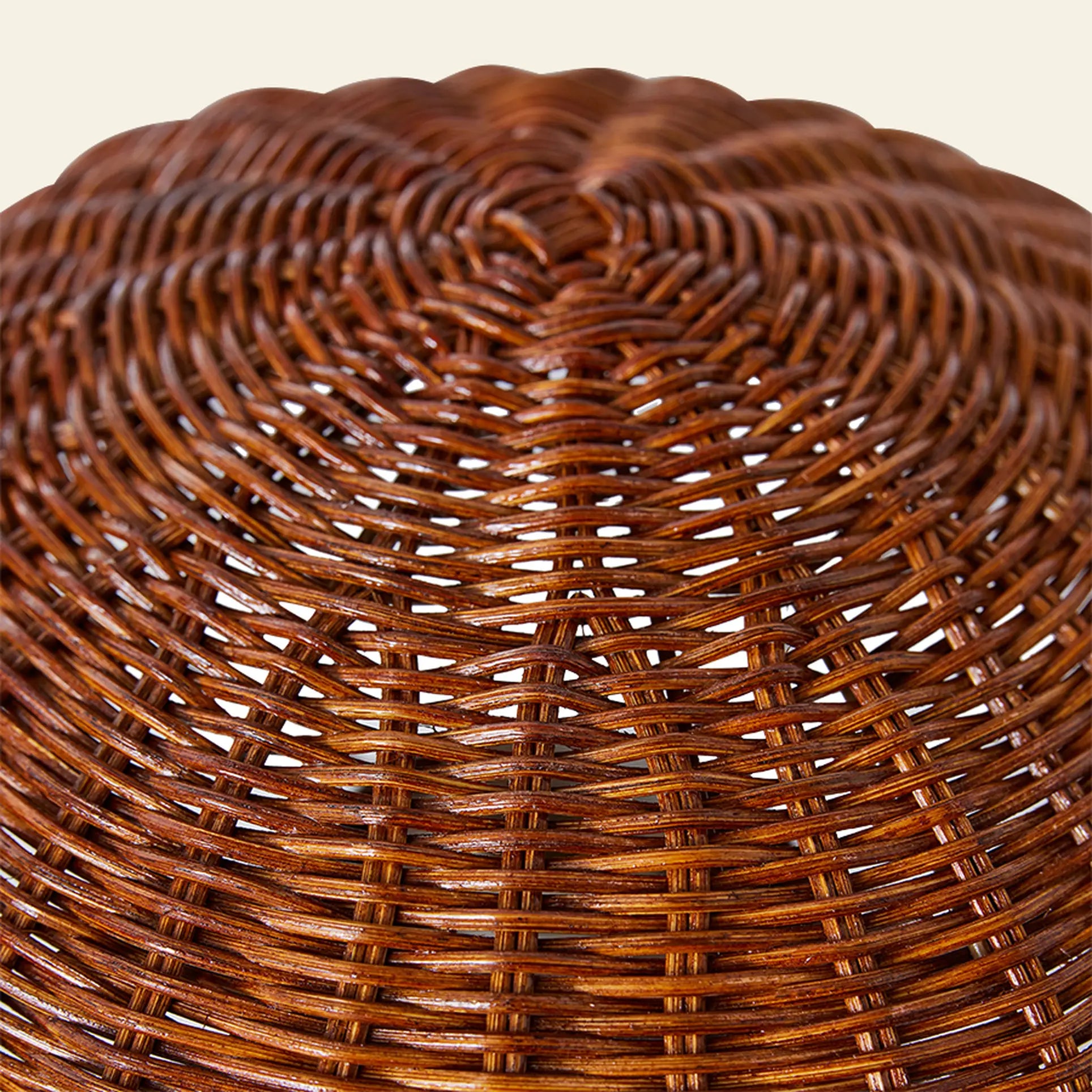 Close-up of the HKliving Rattan Table Lamp by HKliving, highlighting the detailed brown woven pattern and natural fiber texture—ideal for adding warmth to cozy spaces or enhancing country-inspired decor.