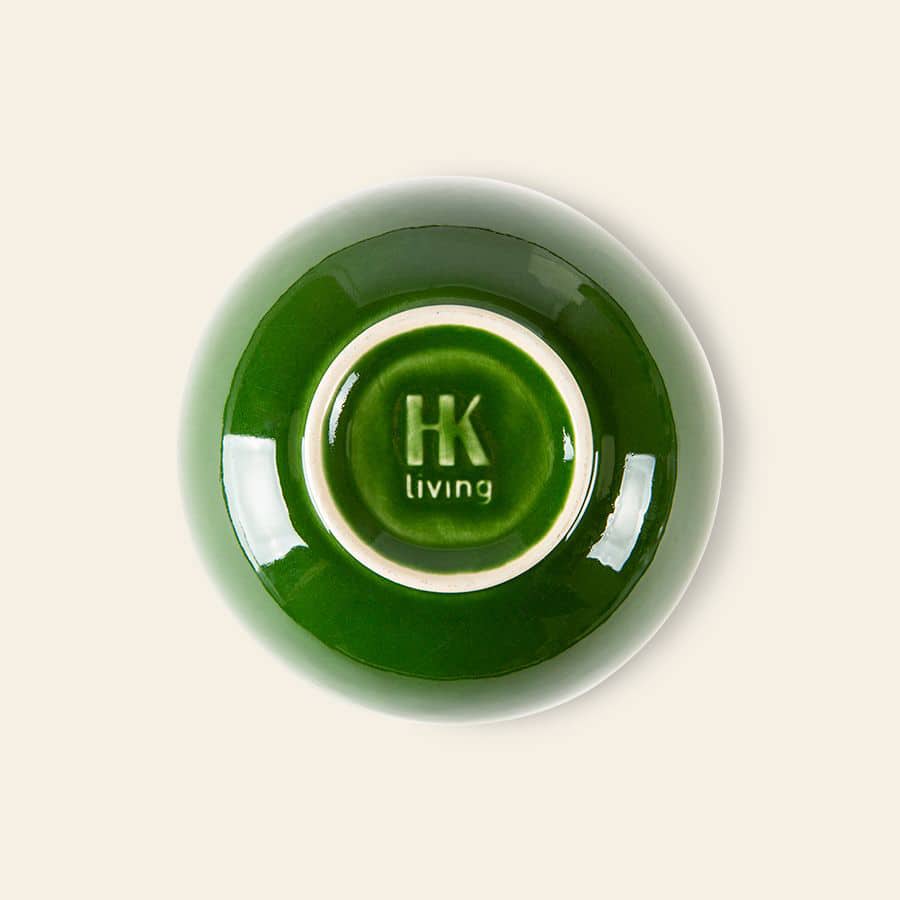 HKliving The Emeralds Ceramic Dessert Bowl Set of 4 Green 4