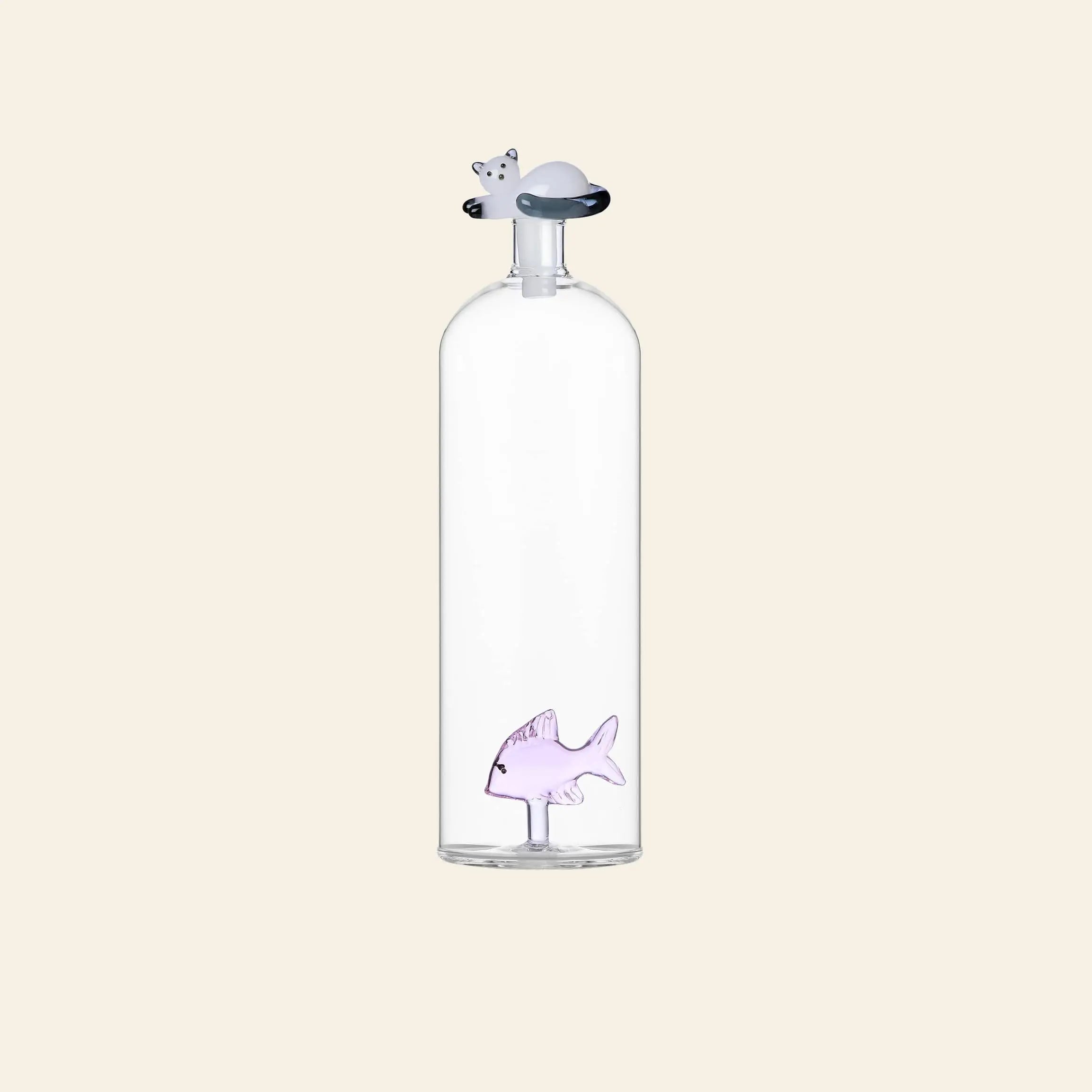 Ichendorf tabby cat - poes drinkglas wit grijze staart – Toff Design Ichendorf tabby cat - poes drinkglas wit grijze staart – Toff Design