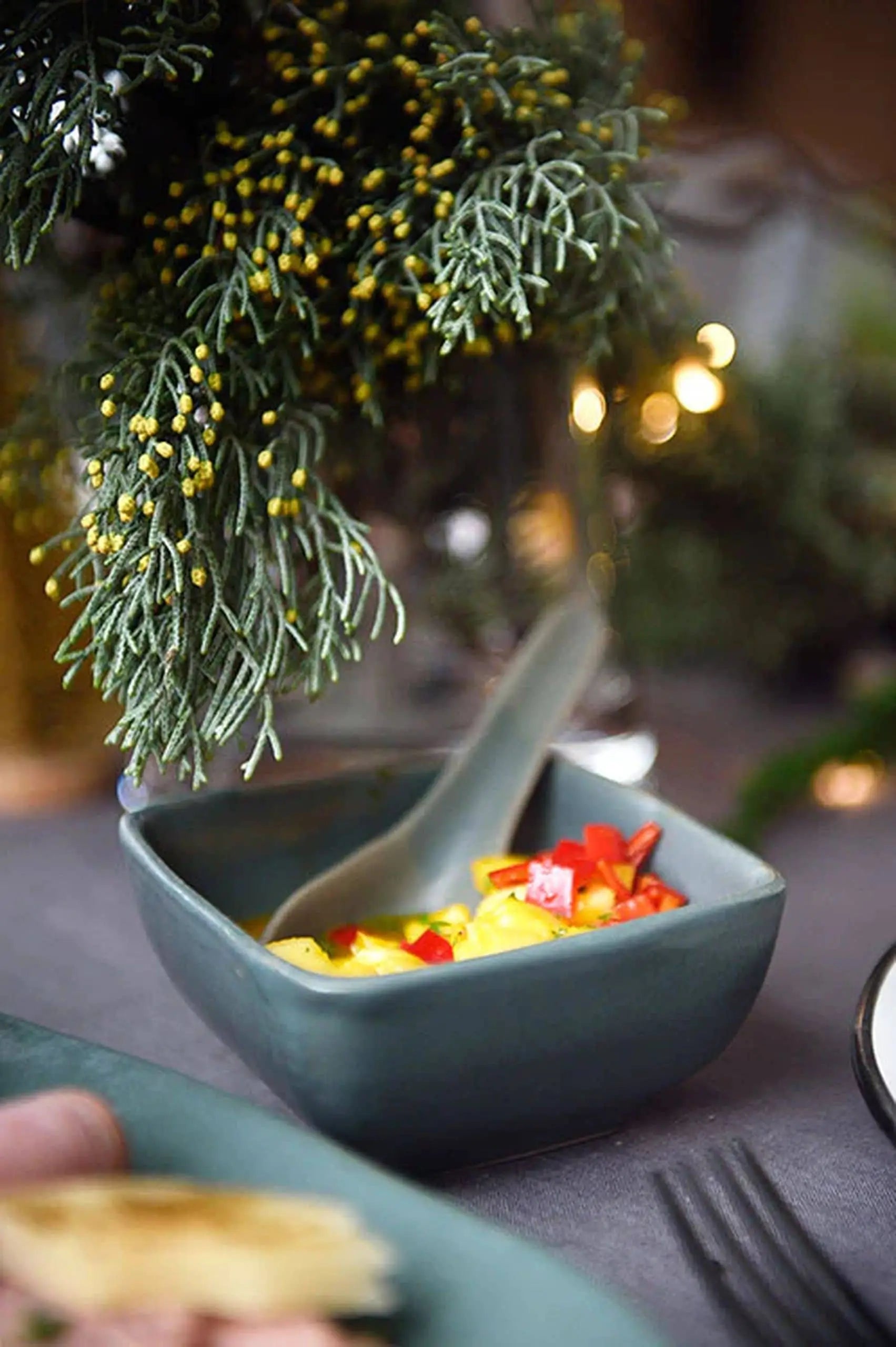 Kra Sanctuary Karst Square Snack Bowl Green