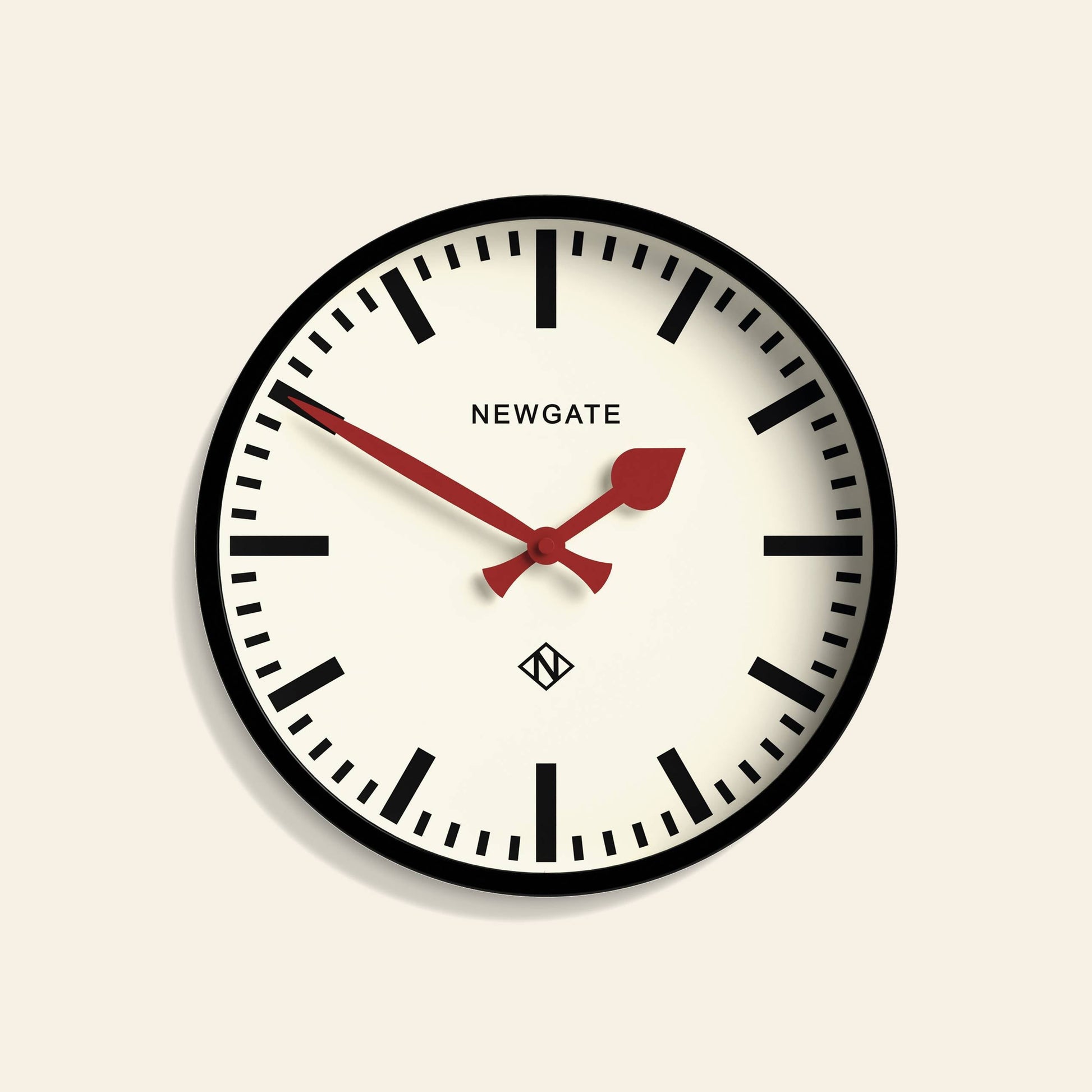 Newgate Luggage Wall Clock Black With Red Hands