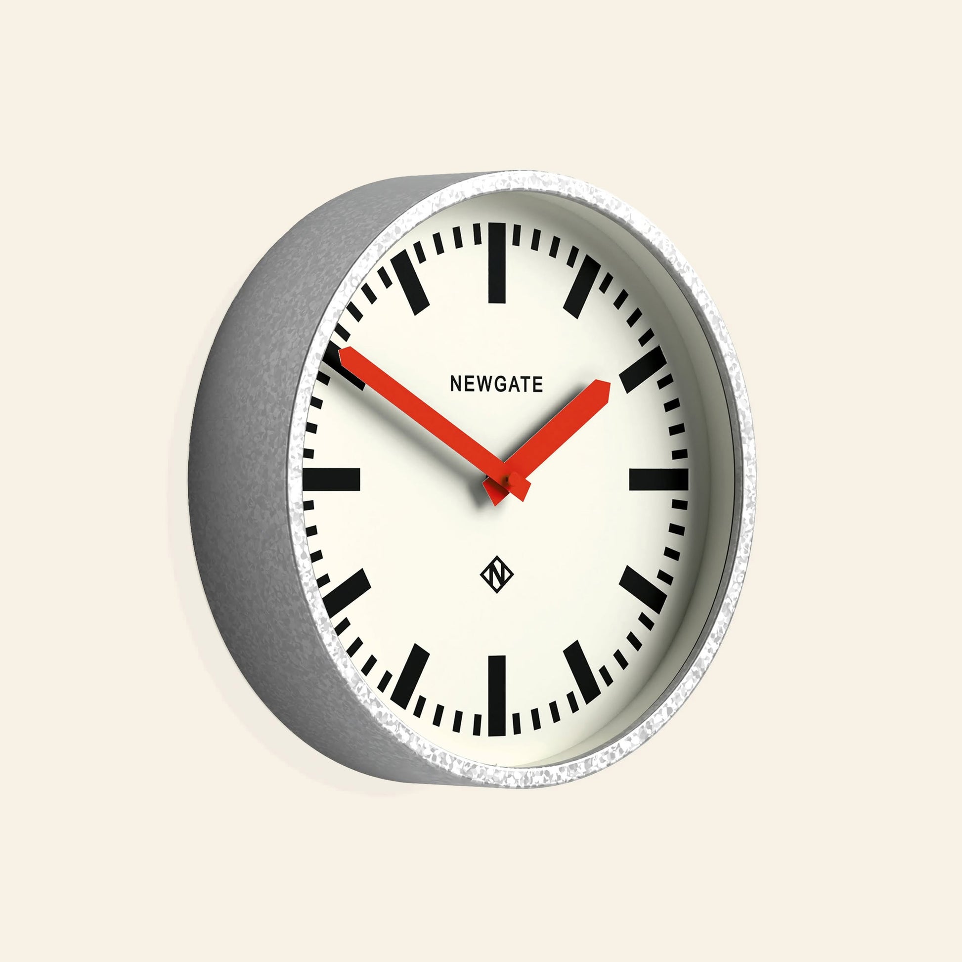 Newgate Luggage Wall Clock Galvanised Red Hands