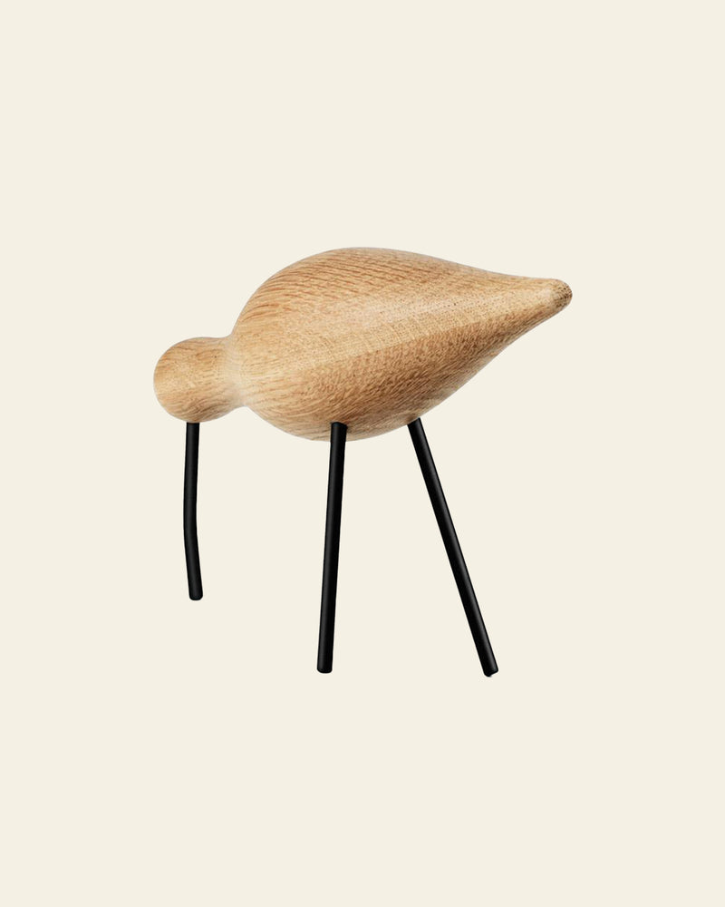 Normann Copenhagen Shorebird Large Oak Bird Sculpture - Black