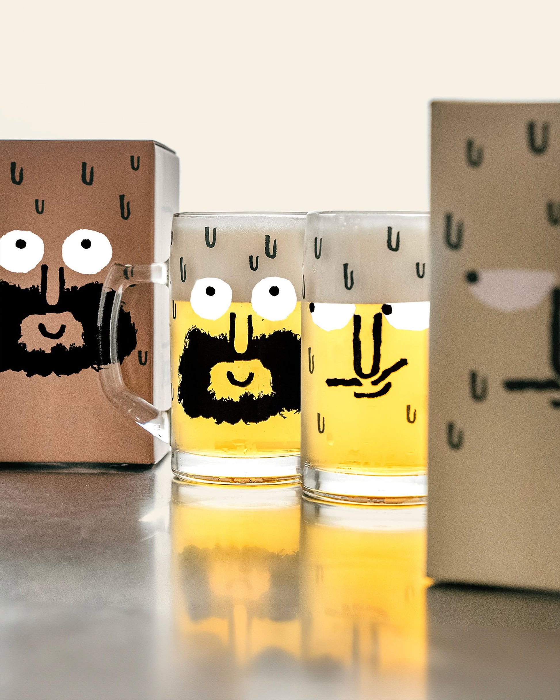 NouNou Beer Glass B Moustache