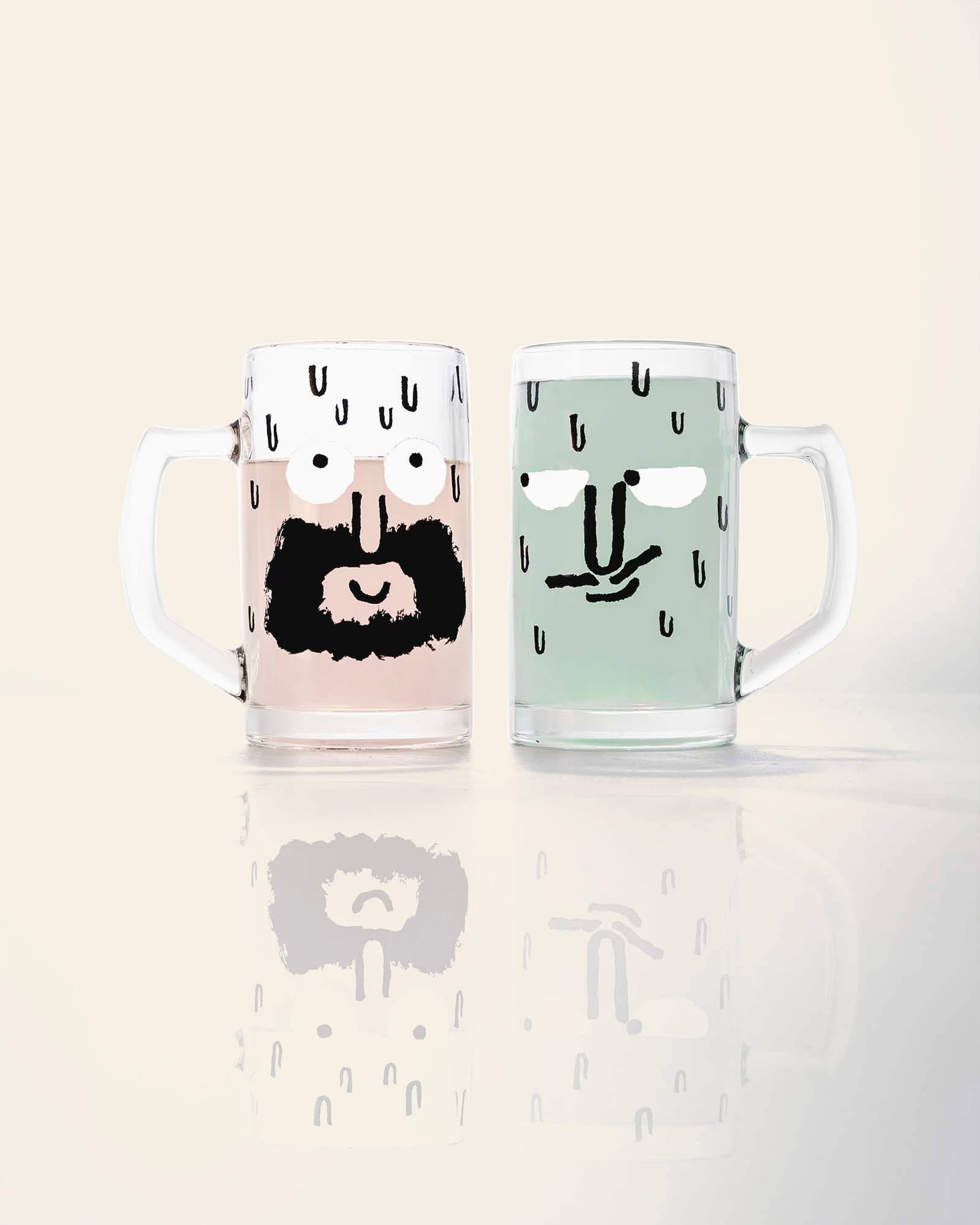 NouNou Beer Glass B Moustache