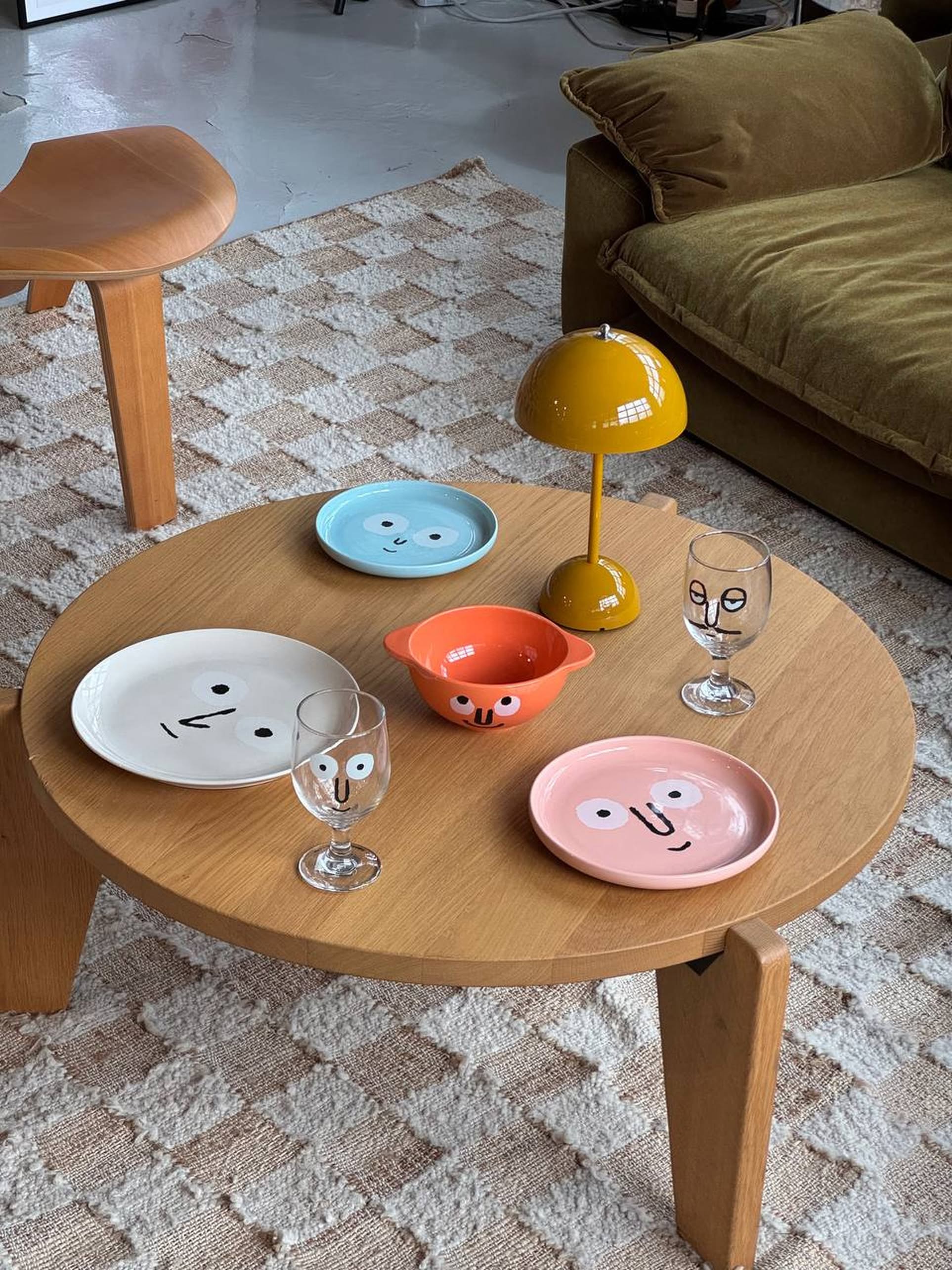 NouNou Family Plate Medium - Coral Pink